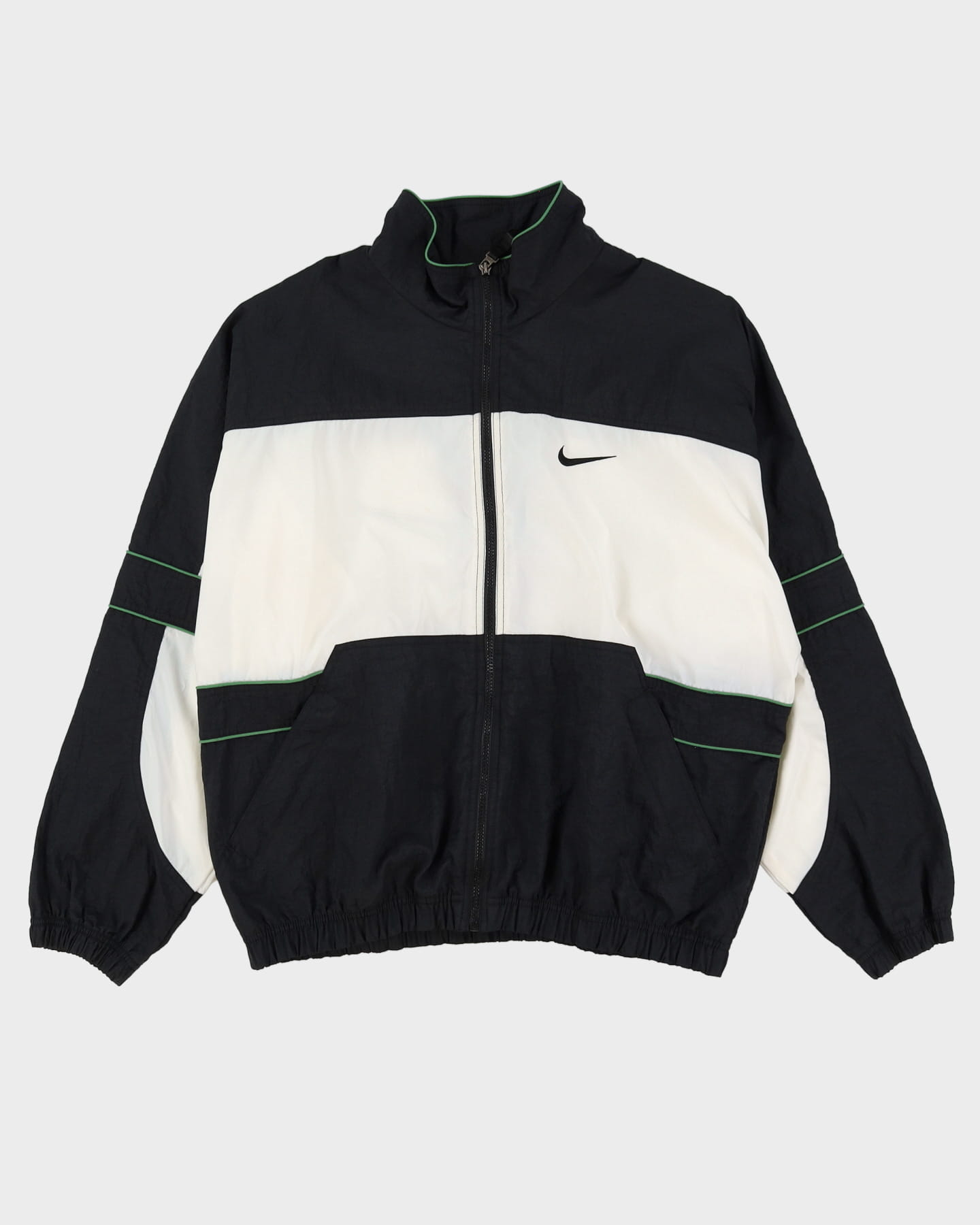 90s Nike Windbreaker Black / White Jacket - L
