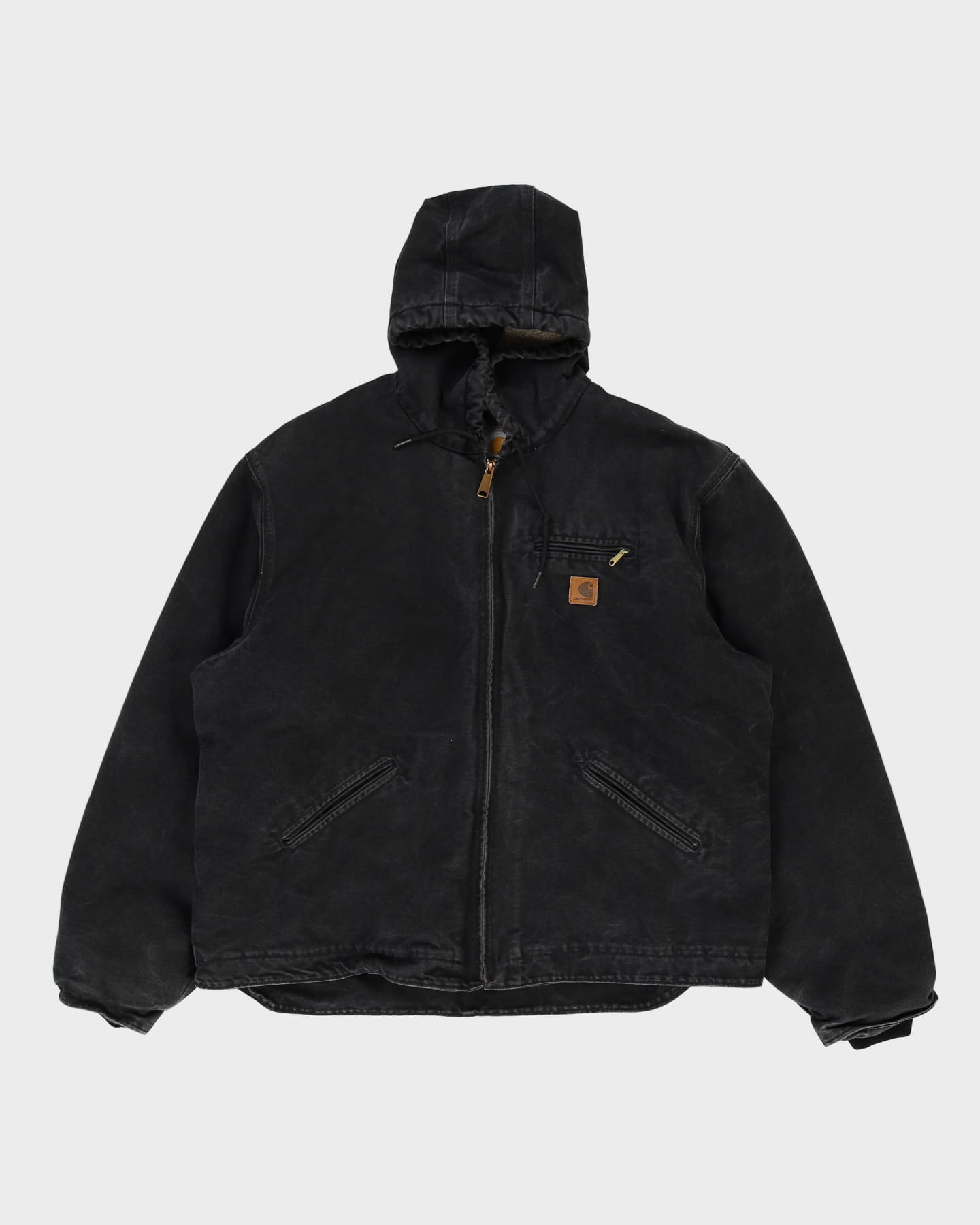 Vintage 90s Carhartt Faded Black Fleece-Lined Workwear Jacket Jacket - XXL