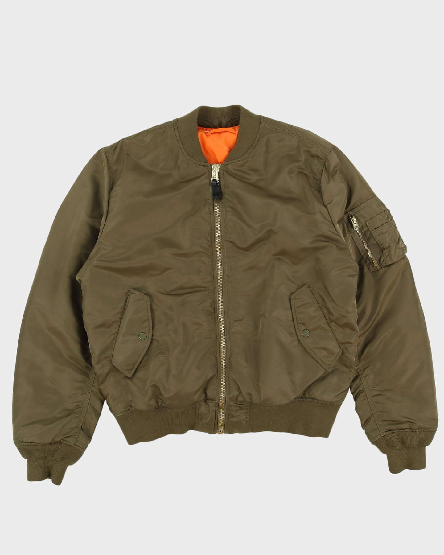 Vintage 90s Alpha Industries Green Satin Bomber Jacket - XXL