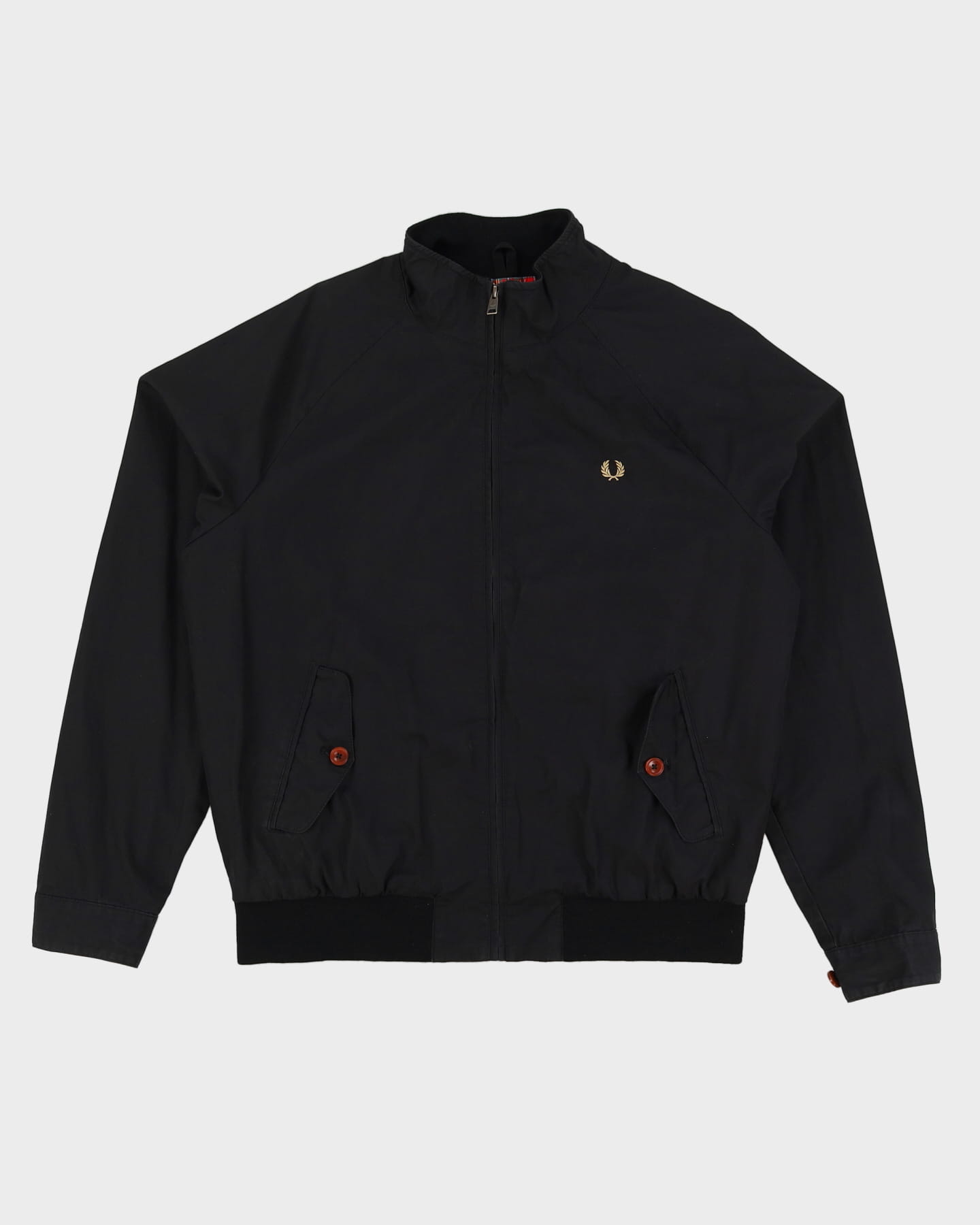 Fred Perry Black Harrington Jacket - L