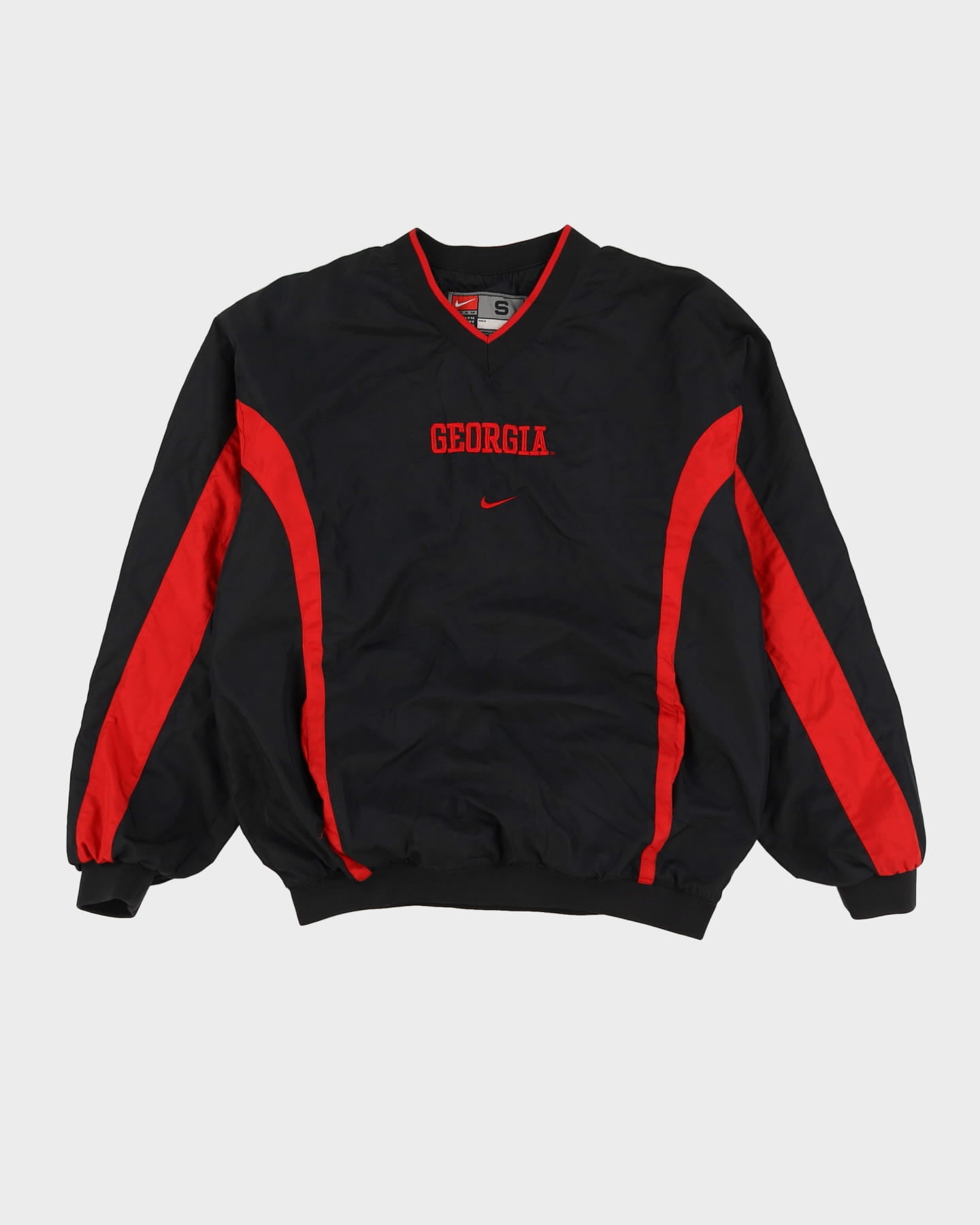 Vintage 90s Nike Georgia State Red / Black Pullover Oversized Windbreaker Jacket - S