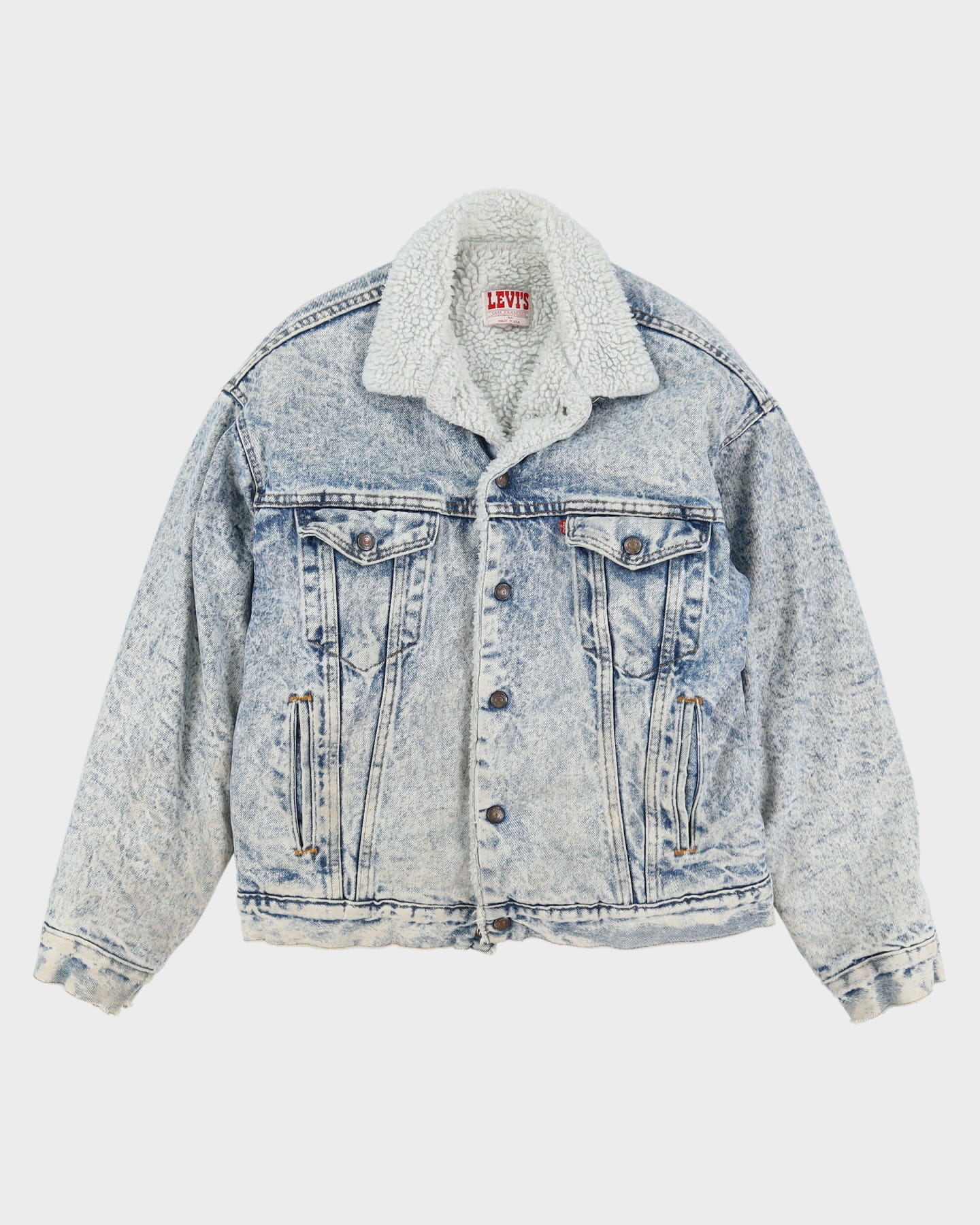 Vintage 80s Levi's Fleece Lined Blue Denim Jacket - M