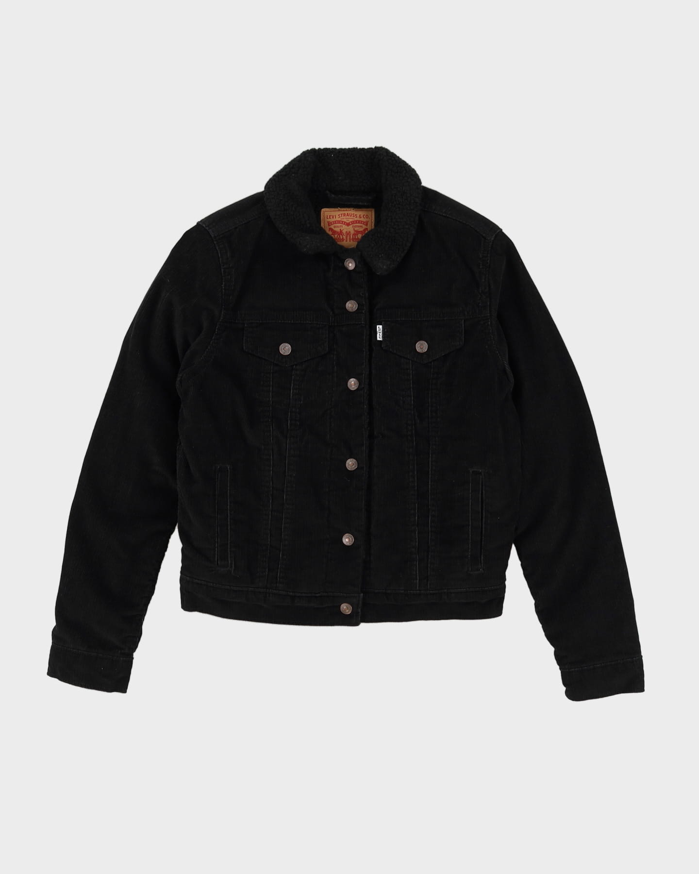 Levi's Black Fleece-Lined Cord Jacket - M