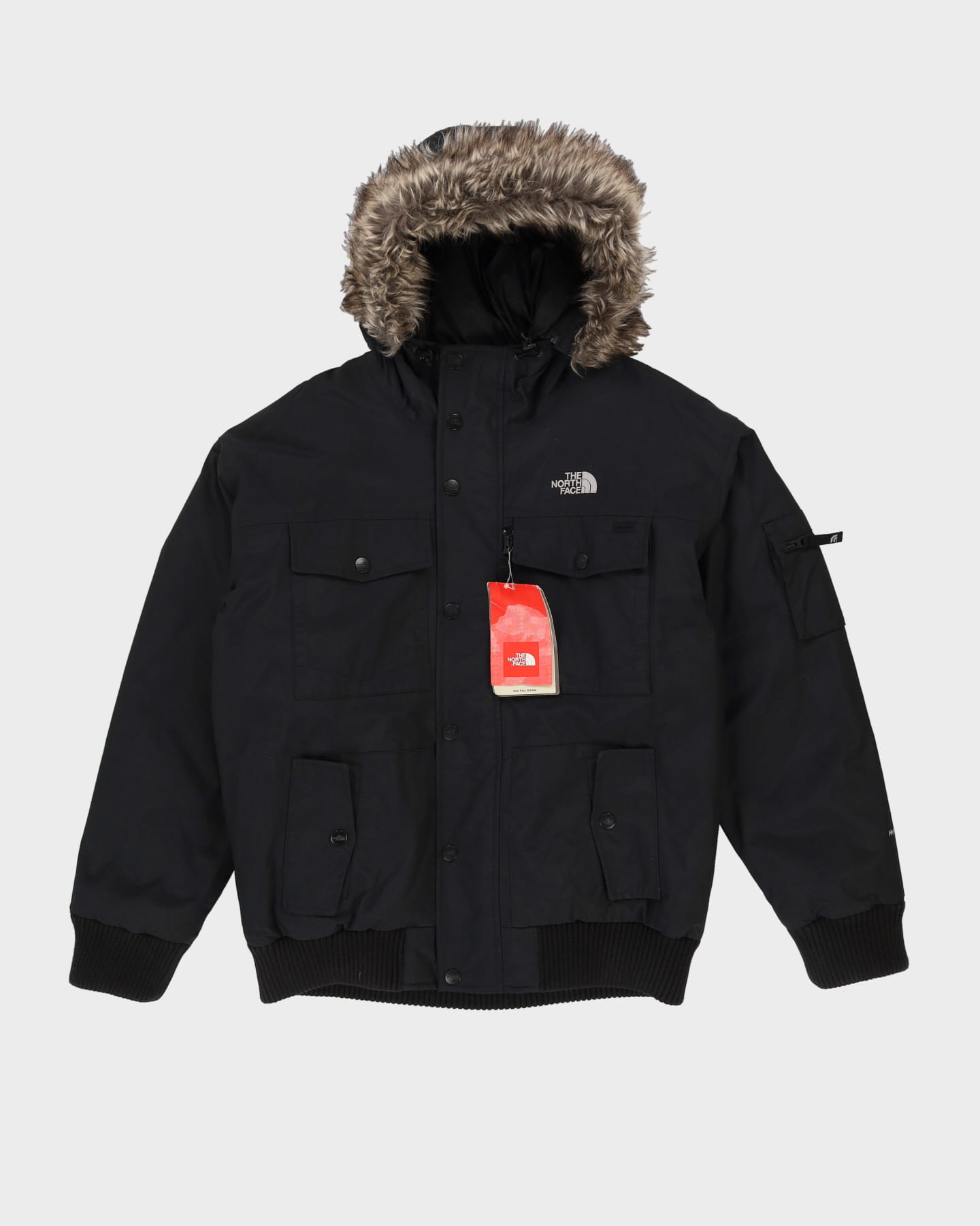 Deadstock With Tags The North Face Black 550 Fill Down HyVent Hooded Puffer Jacket - L