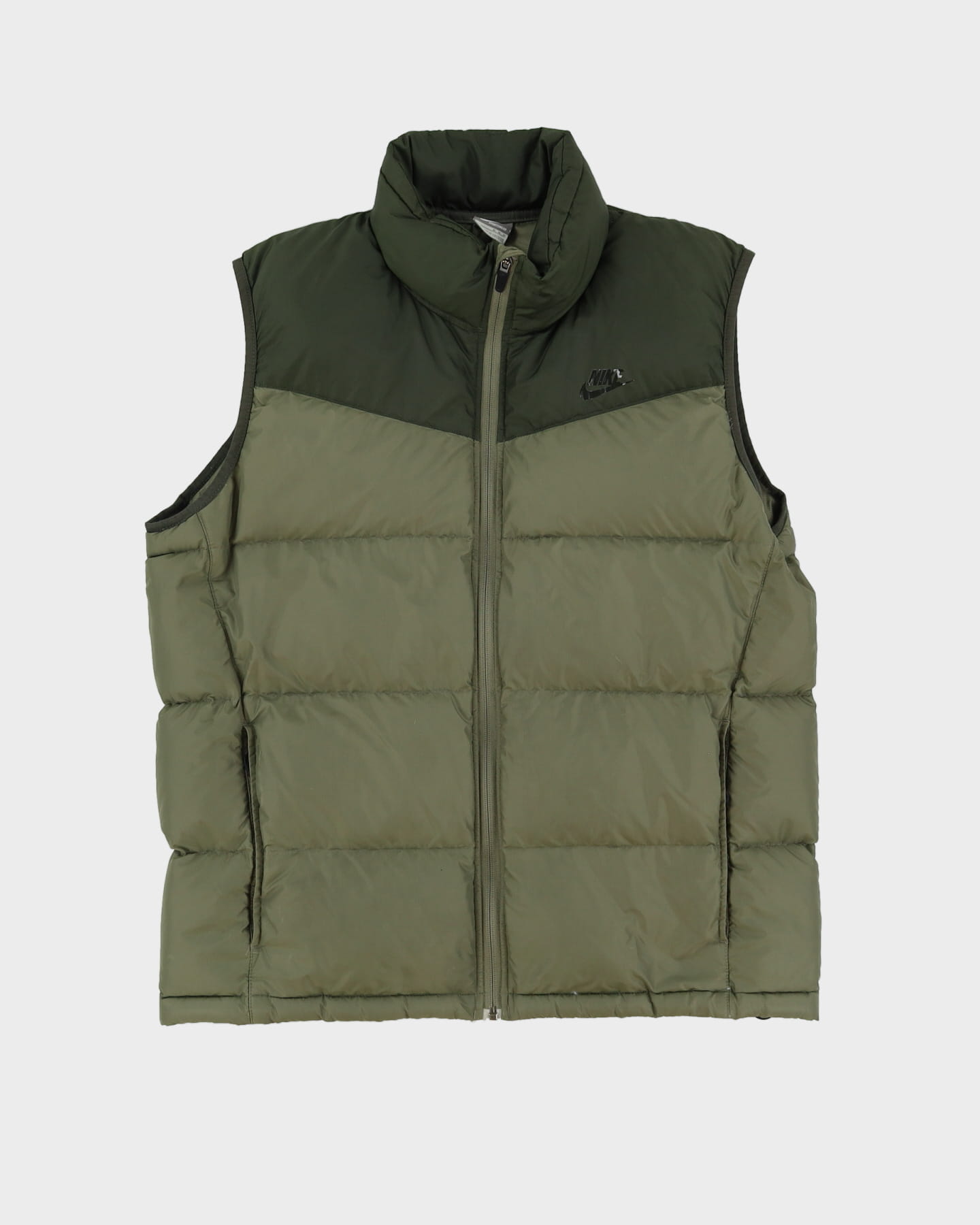 Nike Green Two Tone Sleeveless Puffer Jacket / Gilet - M