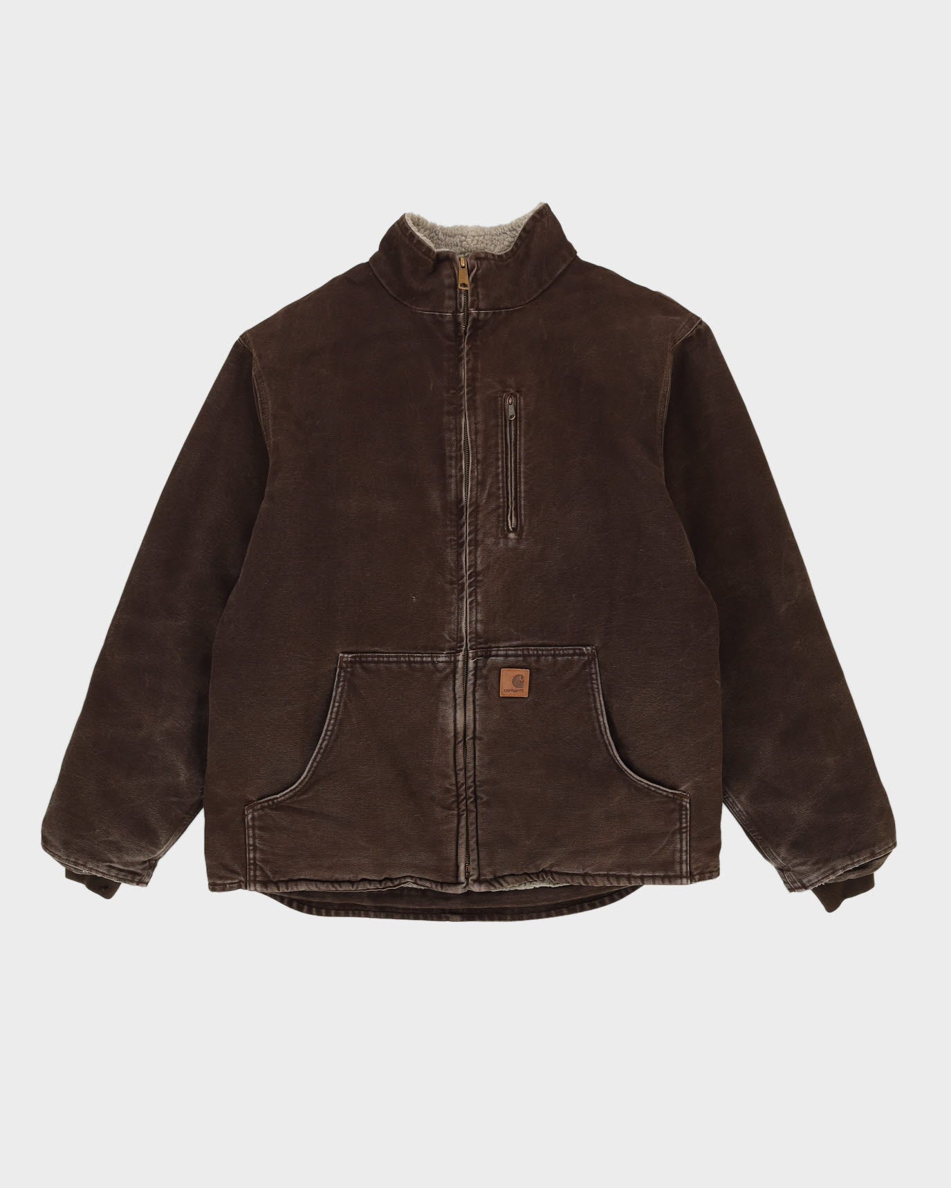 00s Carhartt Workwear Fleece Lined Brown Jacket - L