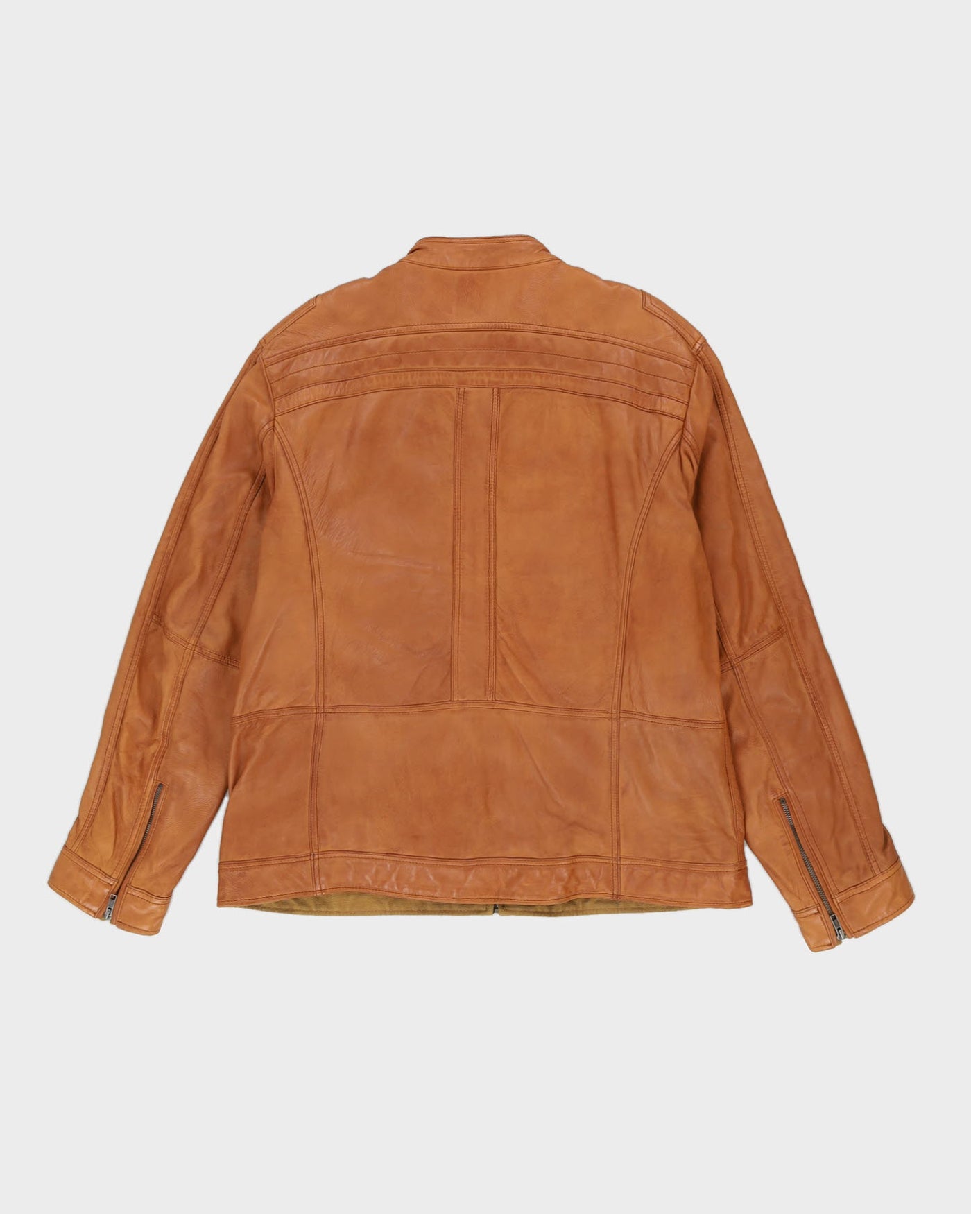 Danier Brown Leather Bomber Jacket - L – Rokit