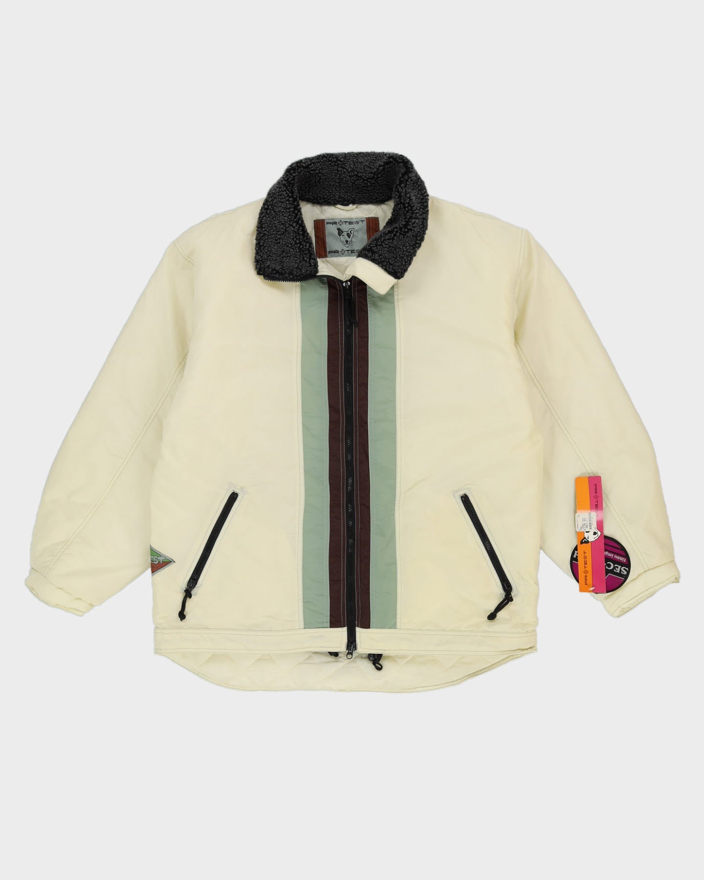 Protest Cream Ski Jacket Deadstock With Tags - XL