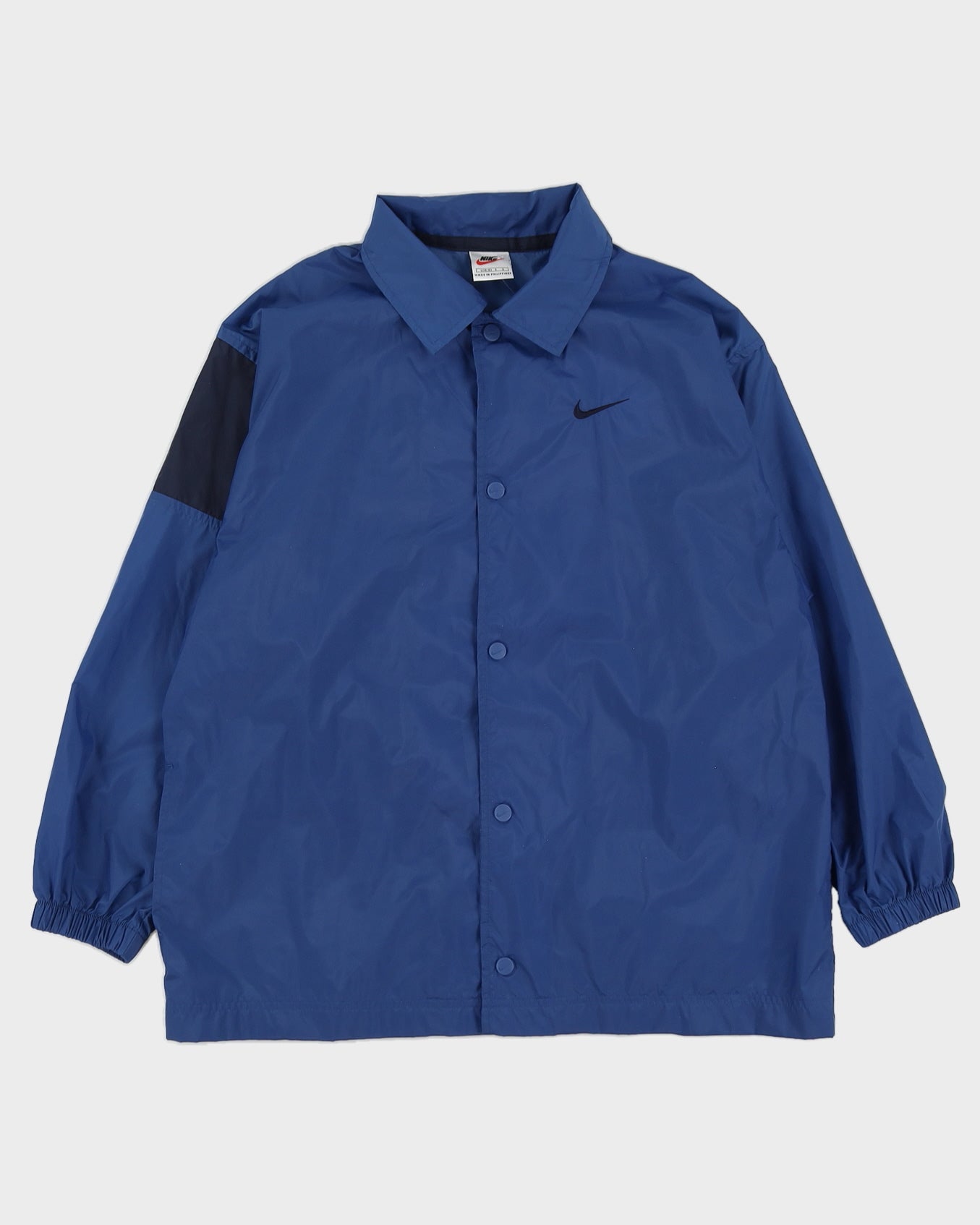 Vintage 90s Nike Blue Track Jacket With Logo On The Back - M