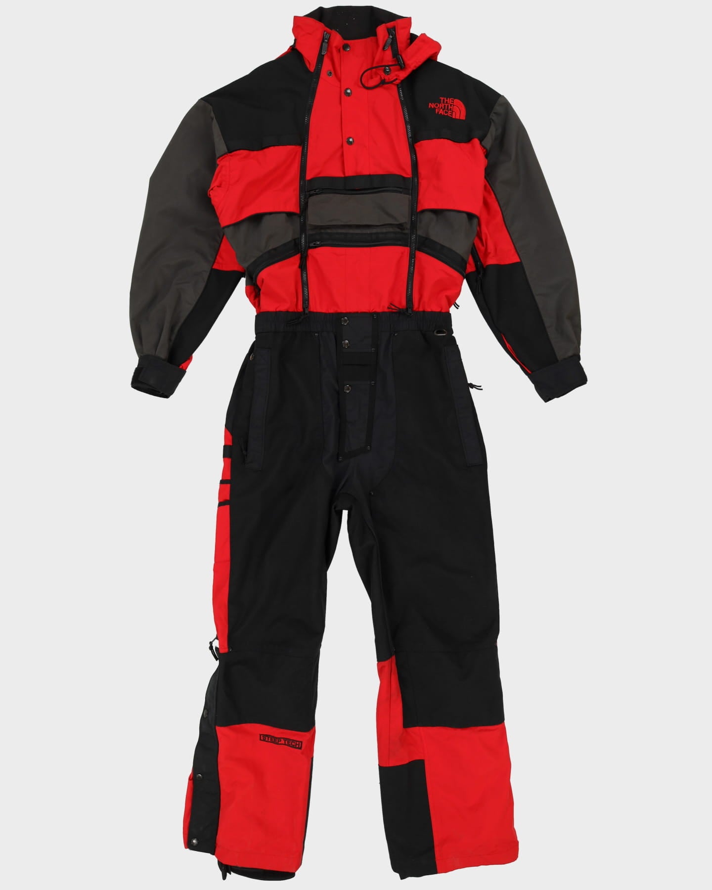 The North Face Steep Tech Red / Black Ski Suit Overalls - L