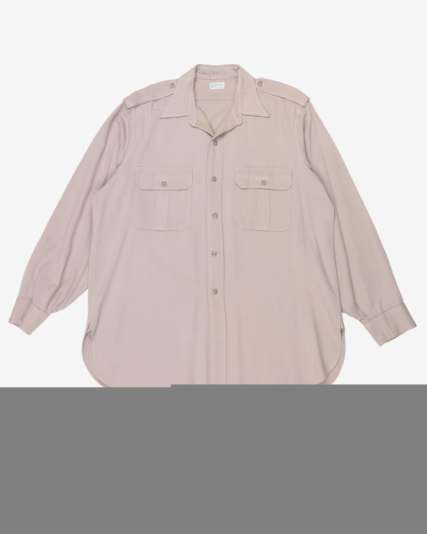 40'er beige arbejdsskjorte med knapper - – Rokit