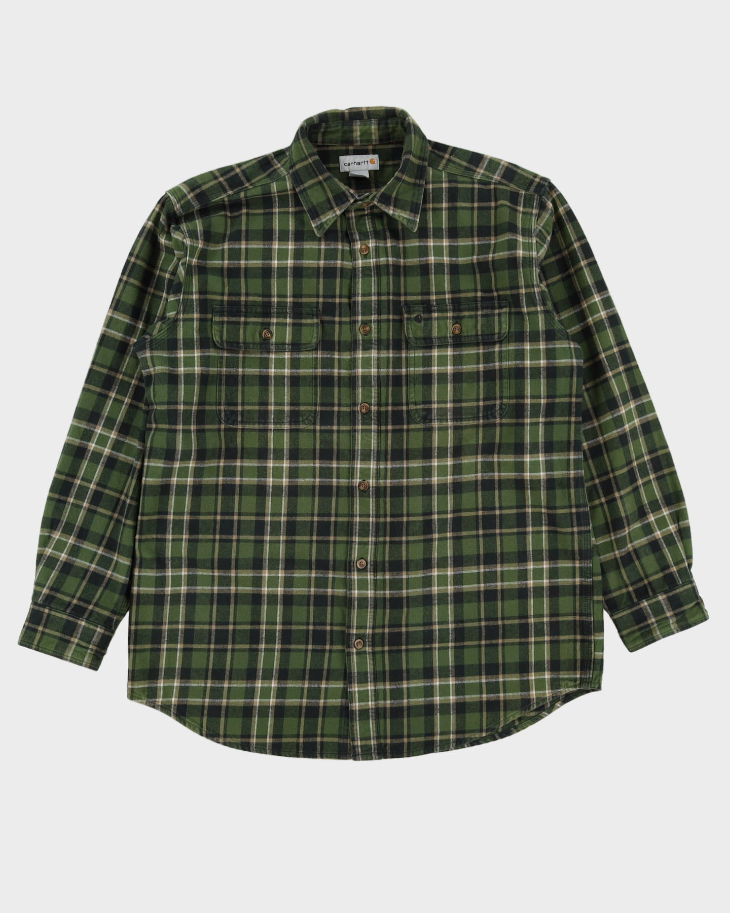 Carhartt Green Checked Flannel Shirt - XL