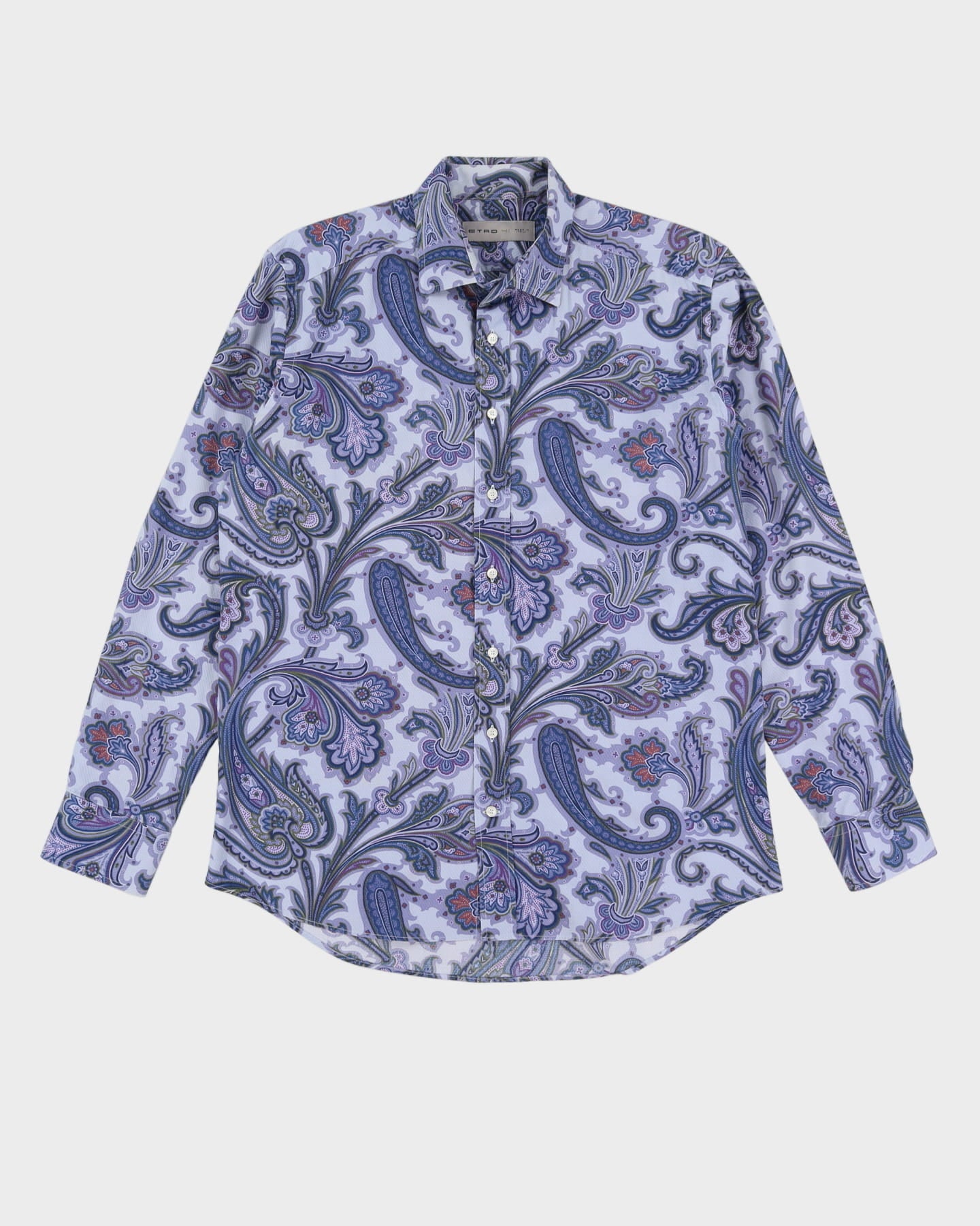 Etro Purple Paisley Patterned Long Sleeve Shirt - M