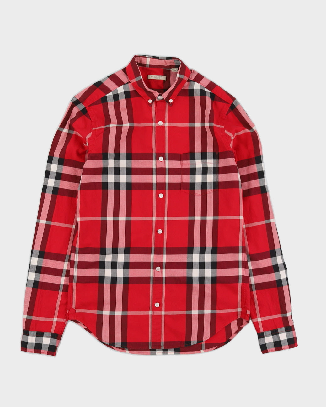 Red Burberry Brit Checked Shirt - S
