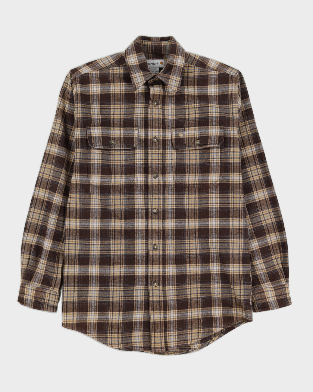 Carharrt Brown Checked Flannel Shirt - L