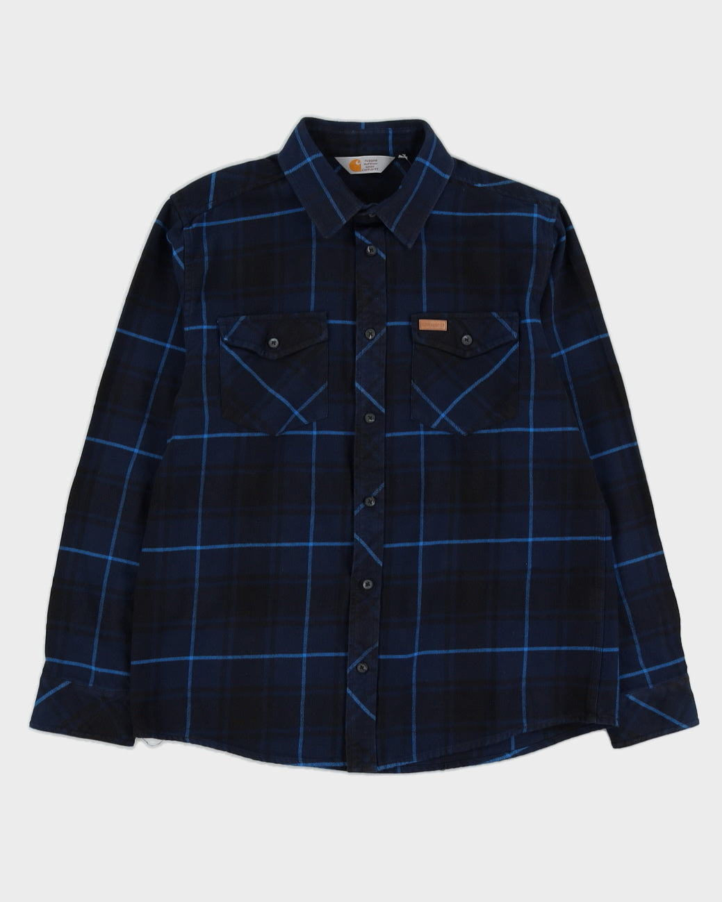 Carhartt Navy Checked Flannel Shirt - XL