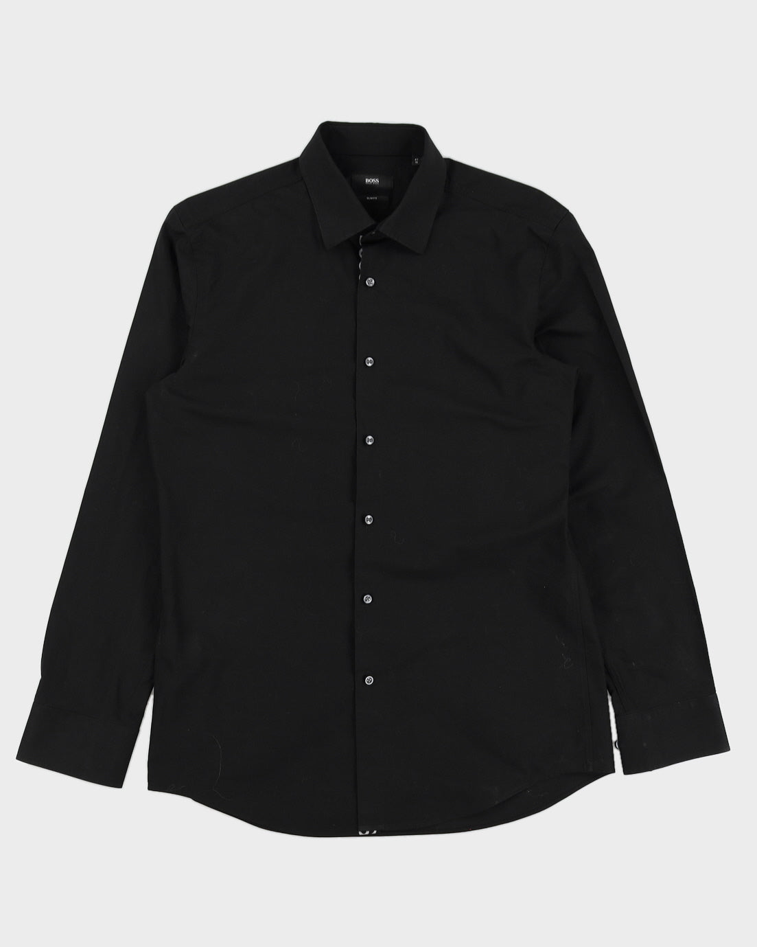 Boss By Hugo Boss Plain Black Dress Shirt - M