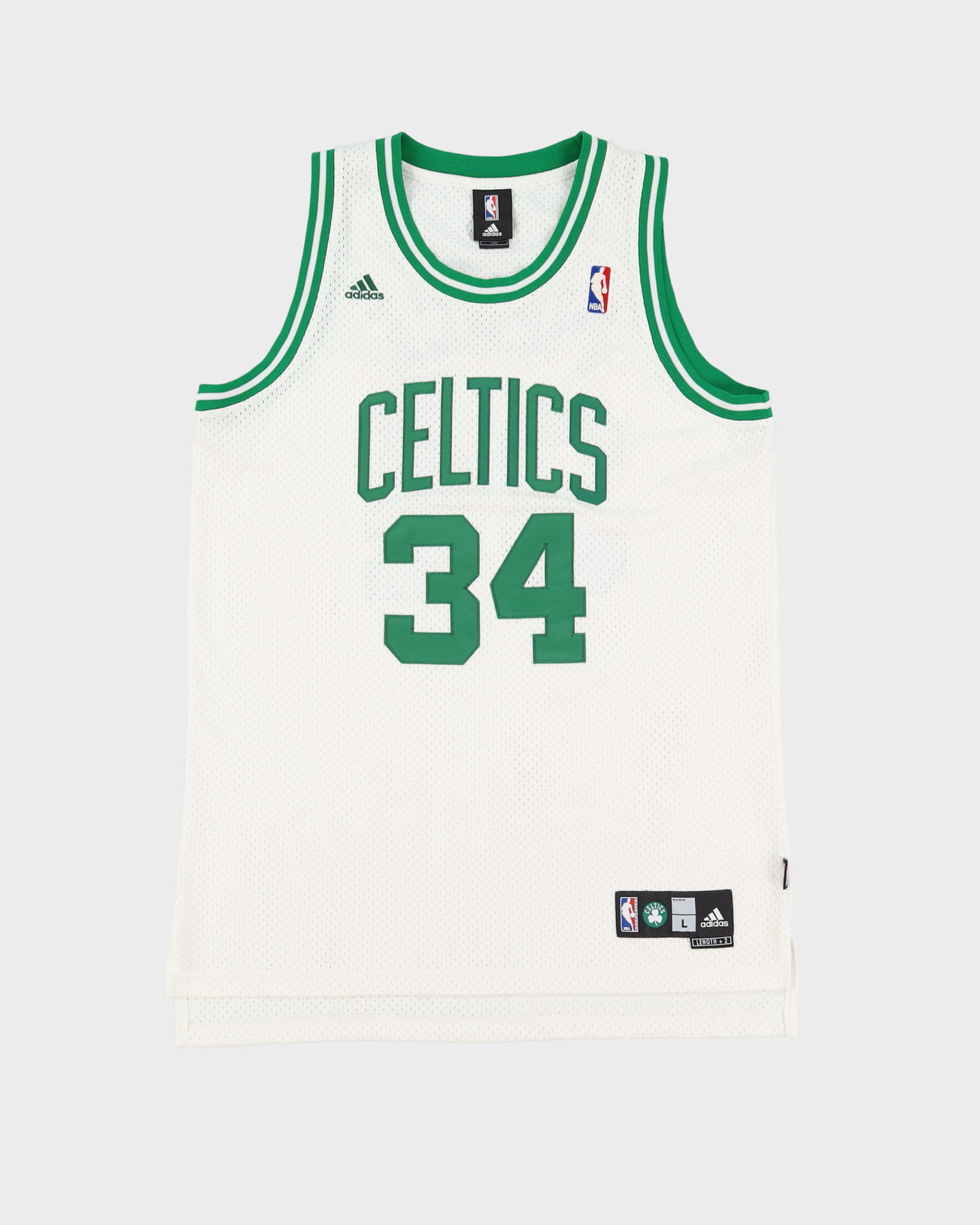 Stitched Adidas Paul Pierce Boston Celtics #34 Green / White NBA Basketball Jersey - L