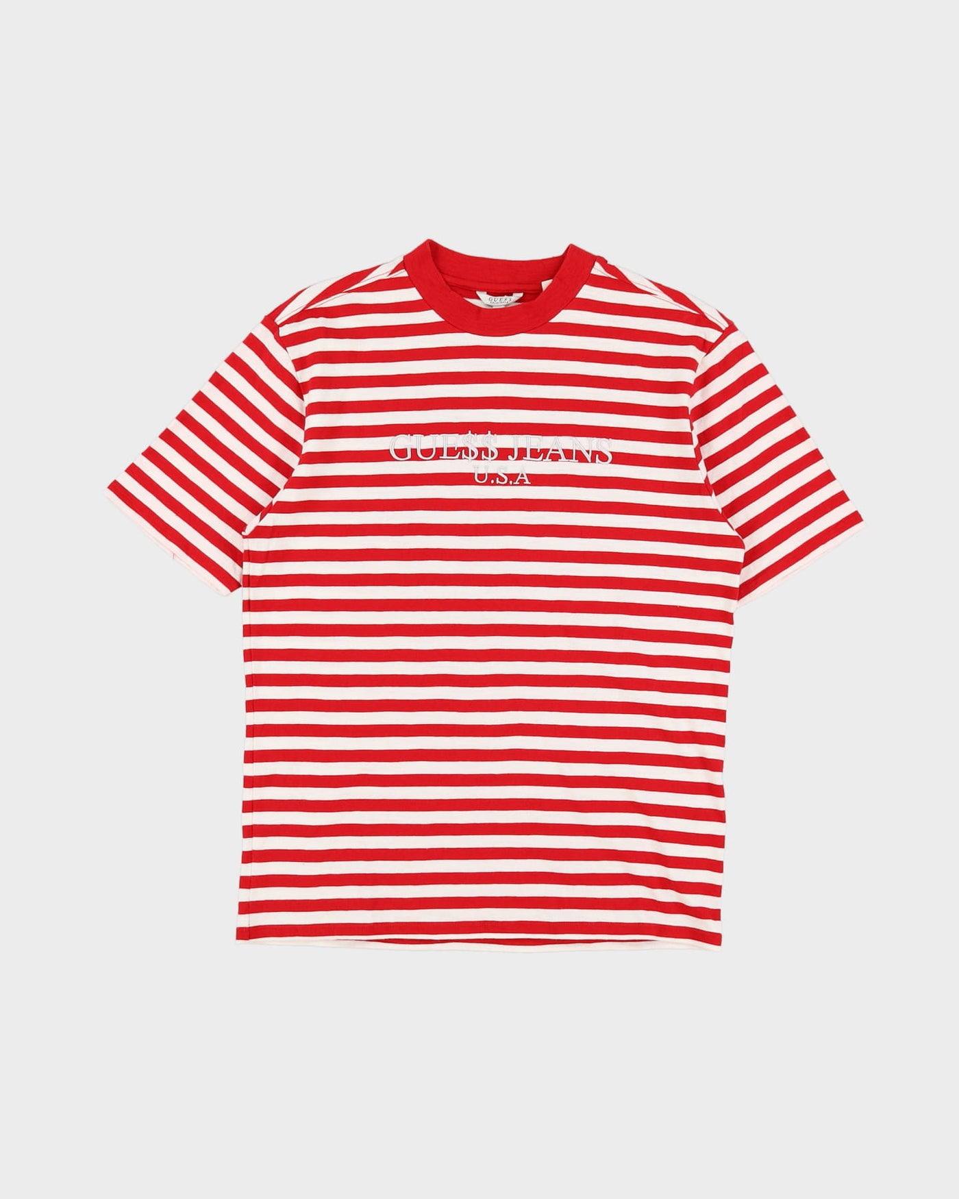 løbetur forælder stavelse Guess X ASAP Rocky White / Red Striped T-Shirt - S – Rokit