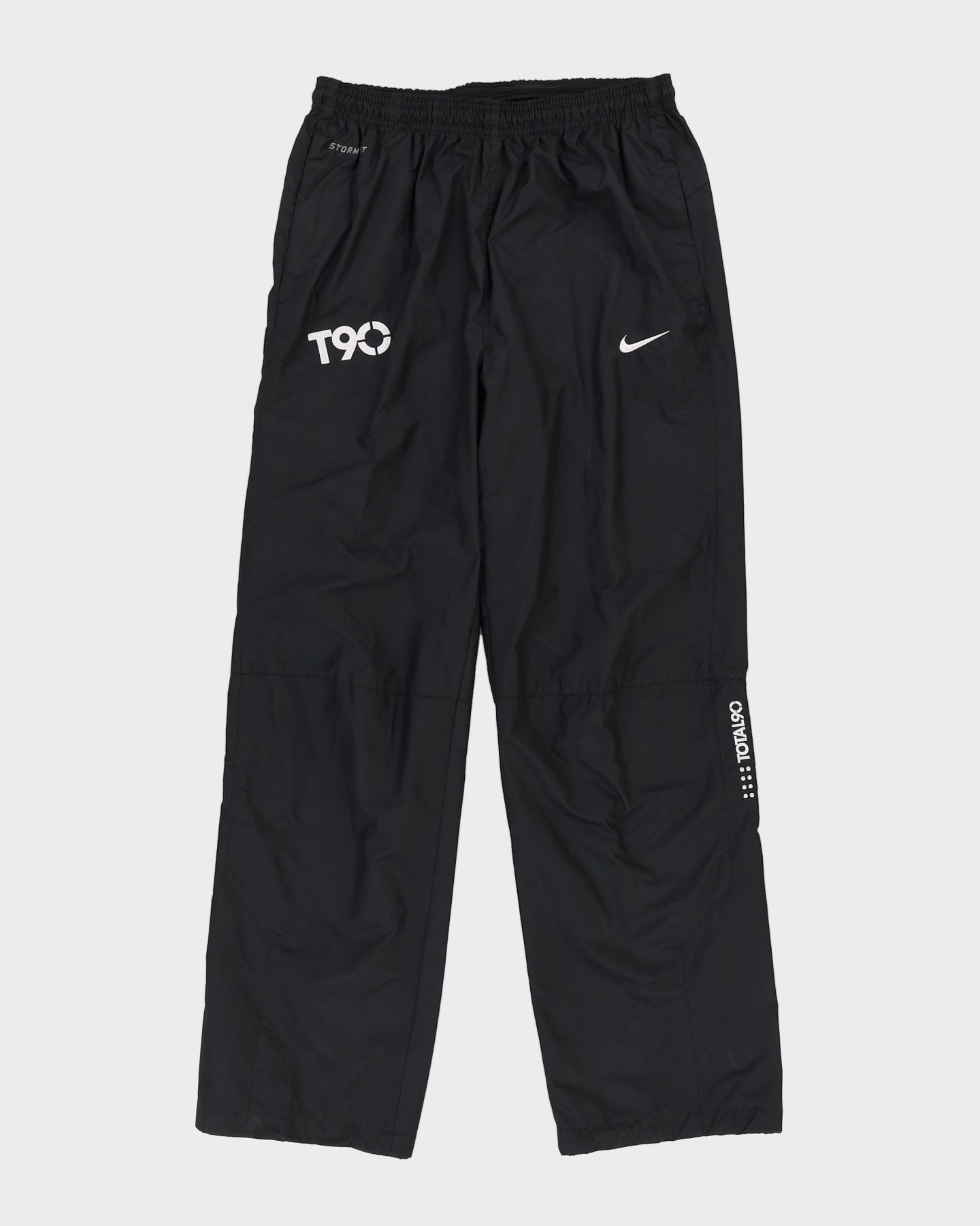 00s Nike Total 90 Black Embroidered Logos Track Bottoms - XL
