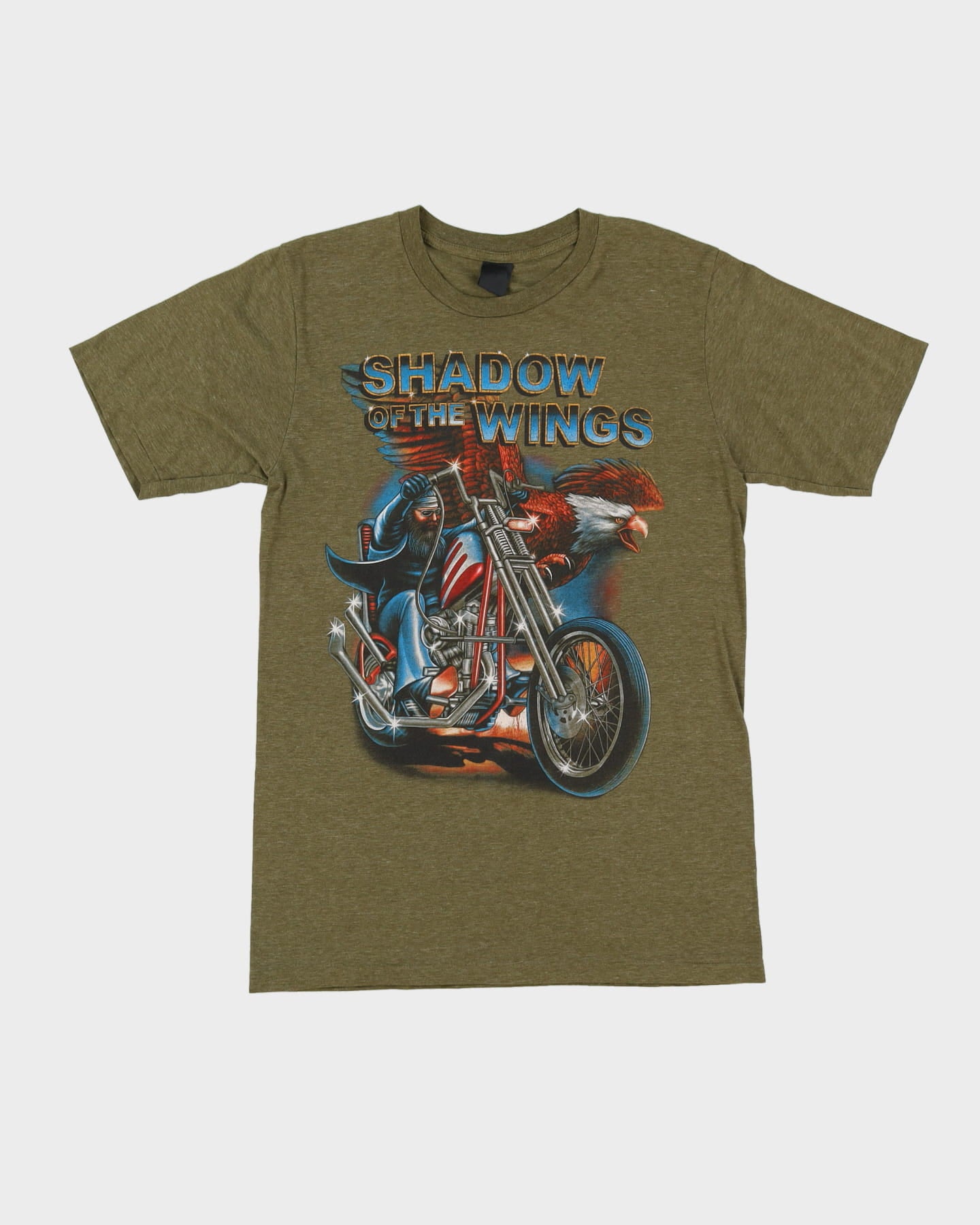 Vintage 80s Shadow Of The Wings Single Stitch Green Graphic T-Shirt - M