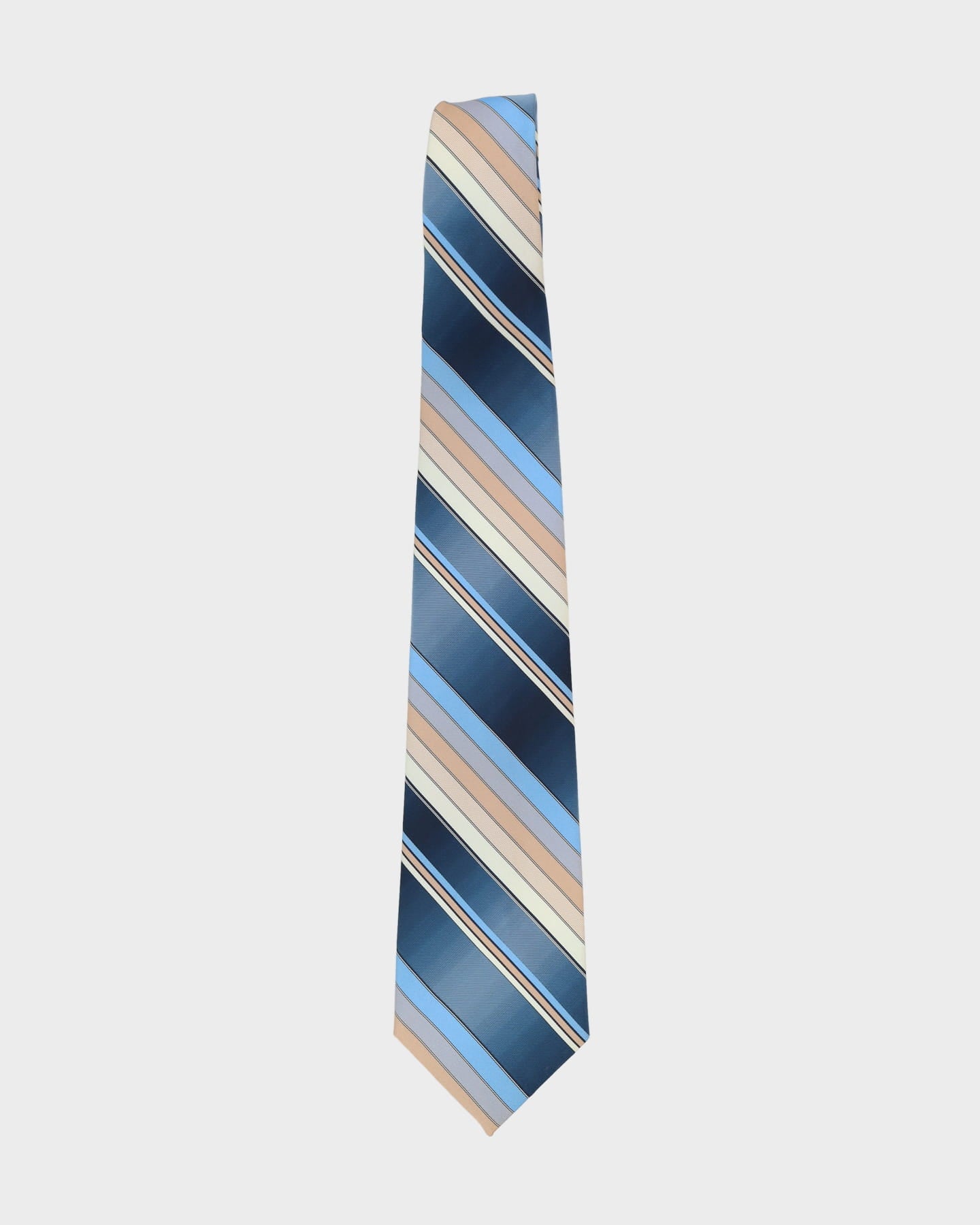 90s Christian Dior Silk Blue / Cream Patterned Tie