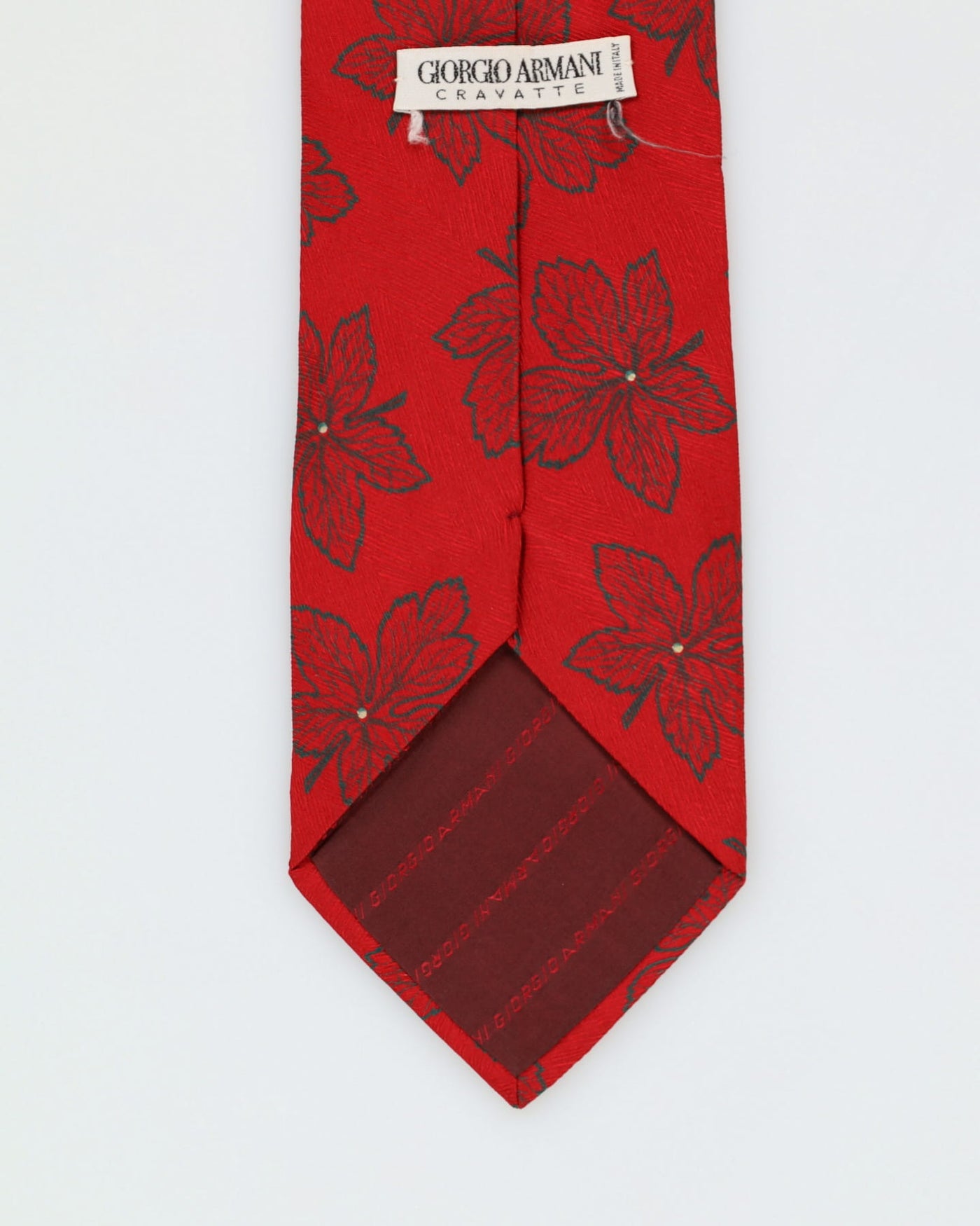 80s Giorgio Armani Red Floral Patterned Silk Tie – Rokit