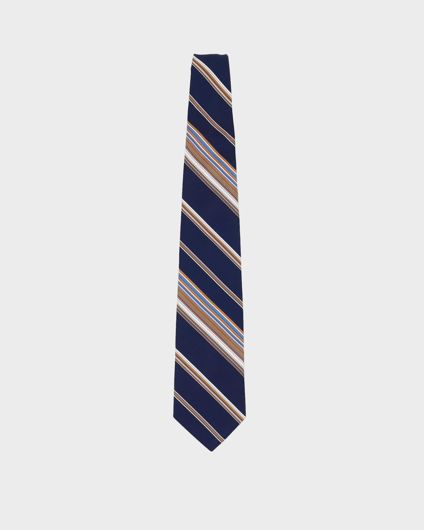 Vintage 90s Yves Saint Laurent YSL Navy Stripe Patterned Tie