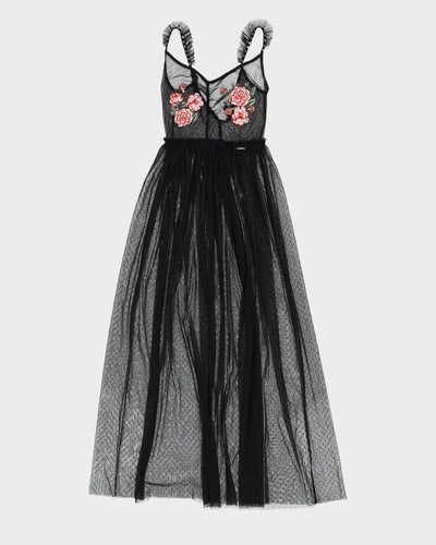 Vintage Y2K Guess Black Netting Maxi Dress - S