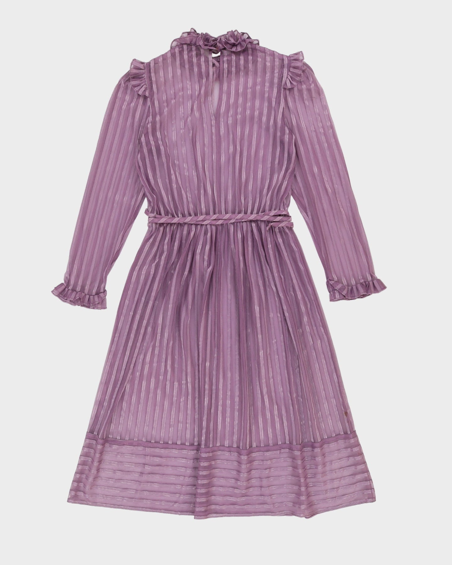 ungdomskriminalitet Savvy Tilbageholdelse Vintage 1980'er lilla gennemsigtig kjole - s - Rokit
