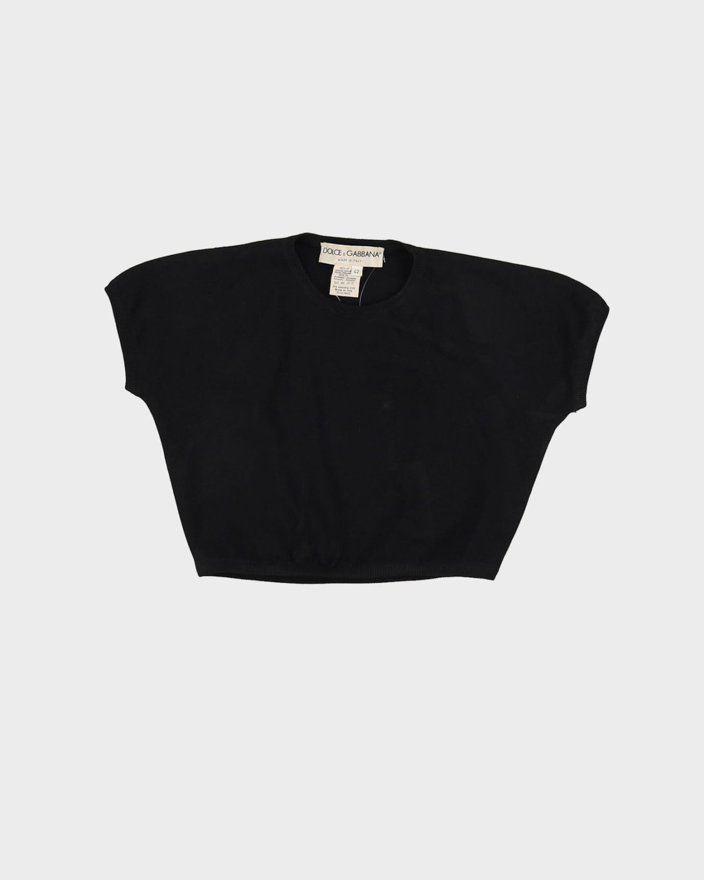 Dolce And Gabbana Black Cropped Knitted Top - XS – Rokit