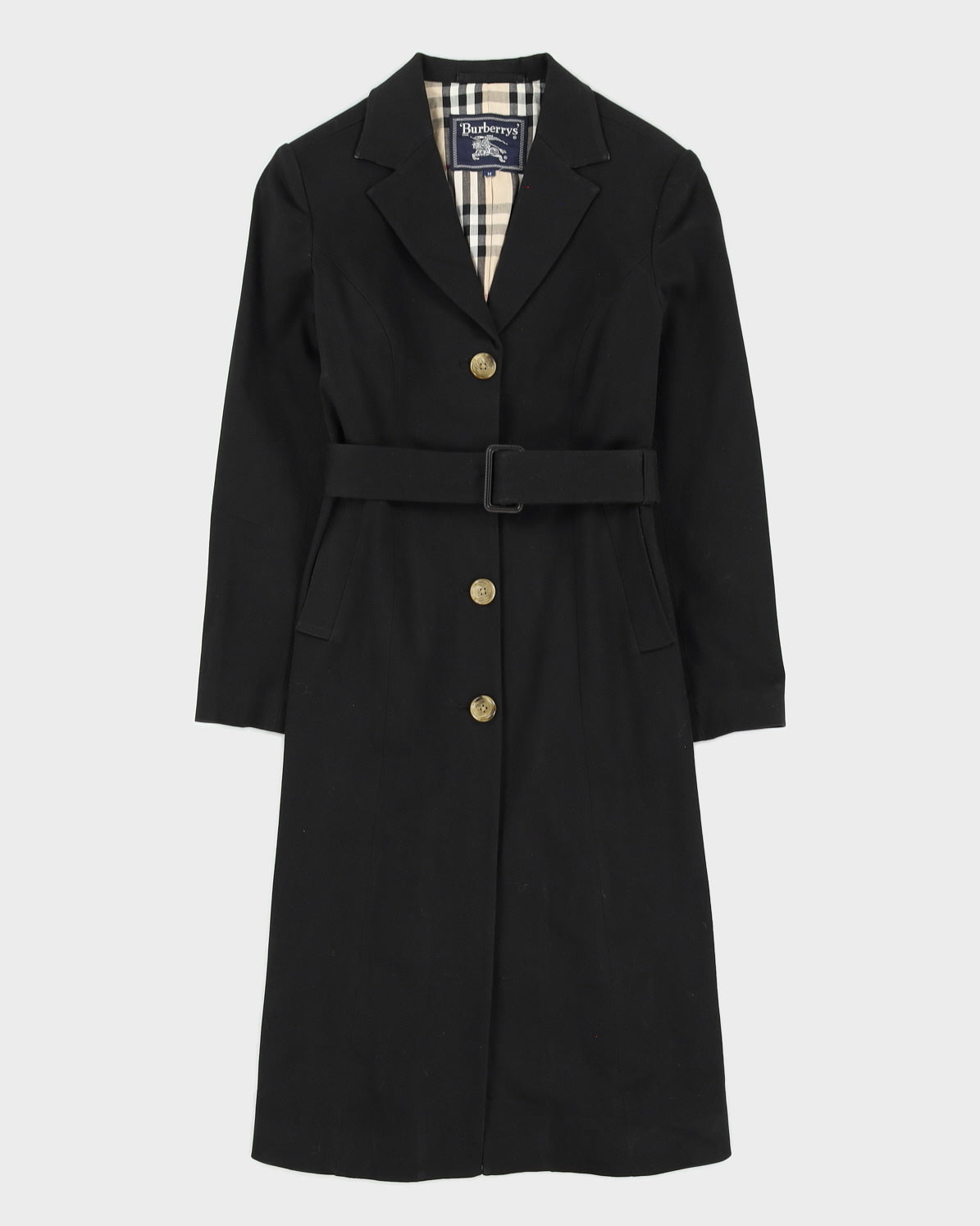 Burberry Black Trench Coat Mac - XS