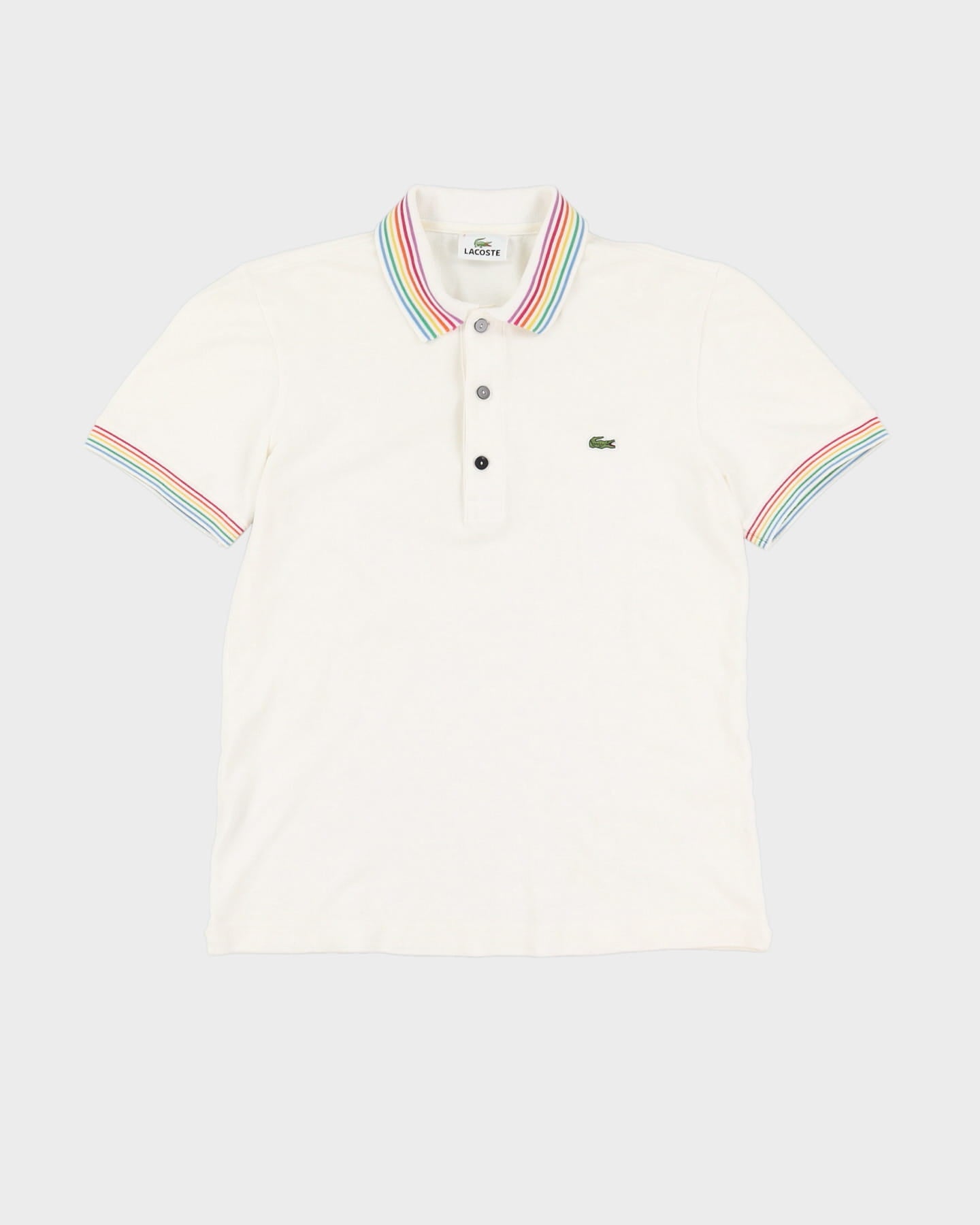 Lacoste White / Multi Colour Detailed Polo Shirt - S