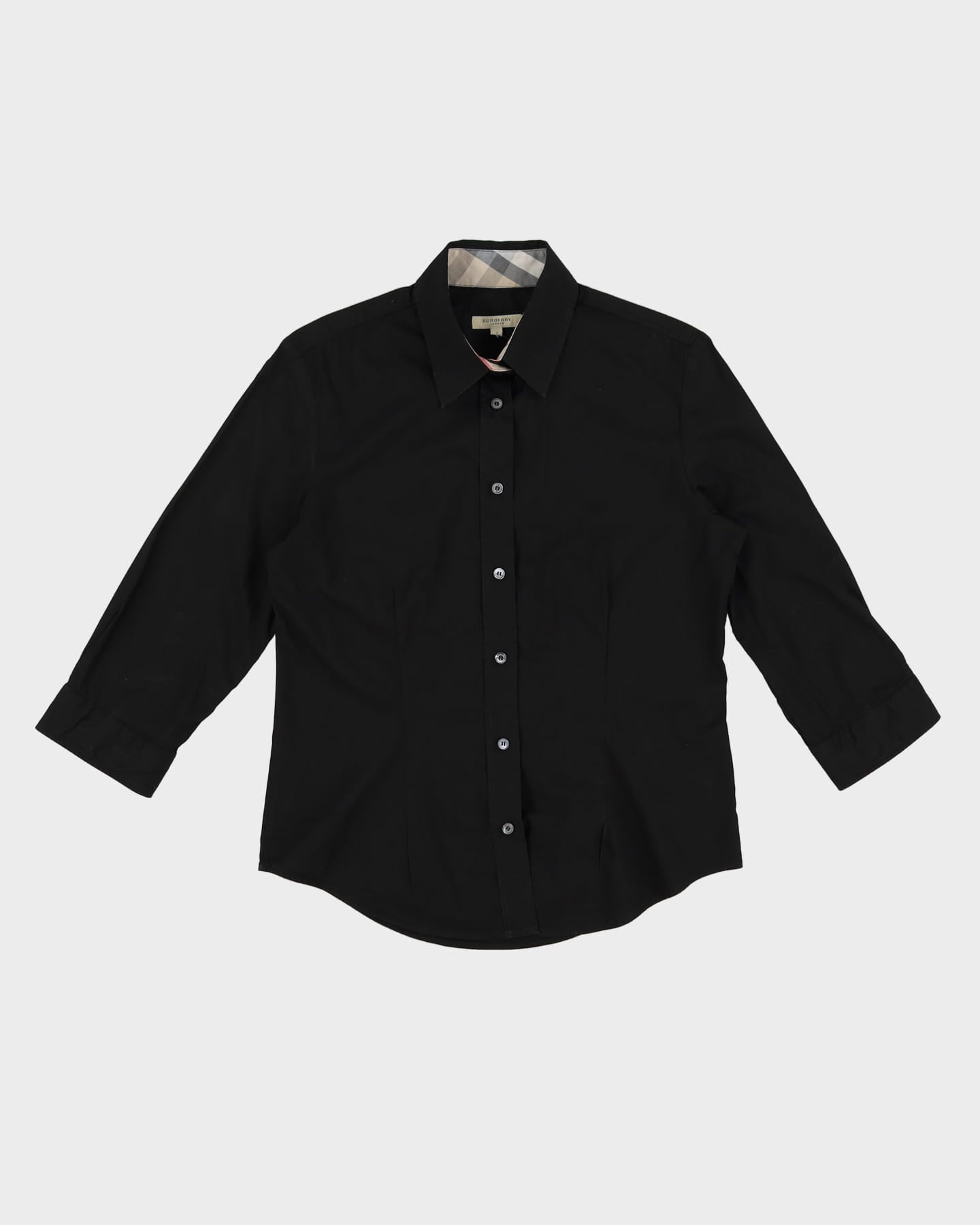 Burberry Black 3/4 Length Sleeve Blouse - S