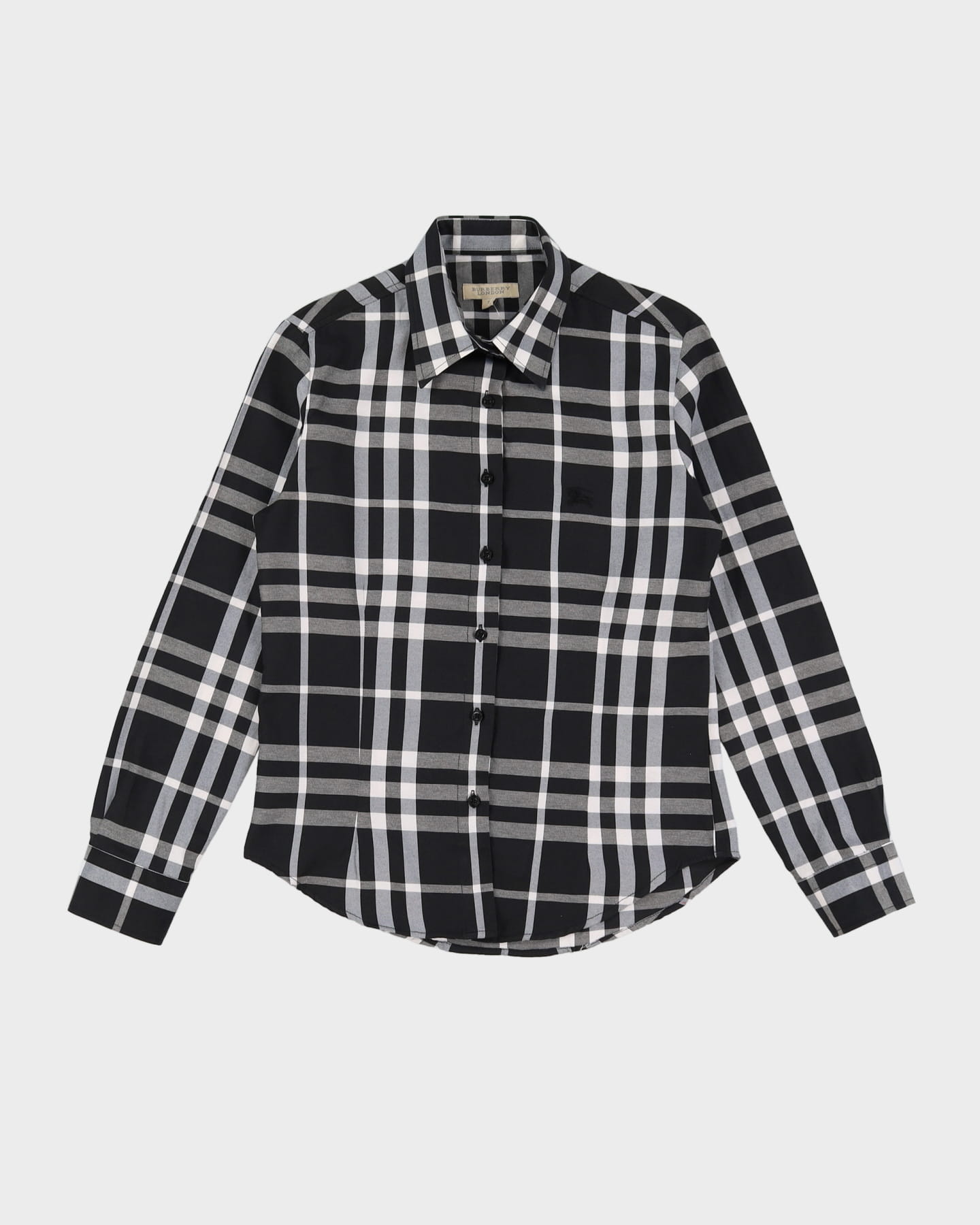 Burberry London Black Checked Blouse - S