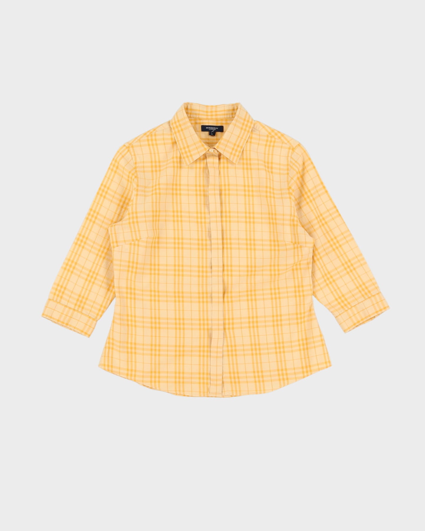 Burberry London Yellow Checked Blouse -  S