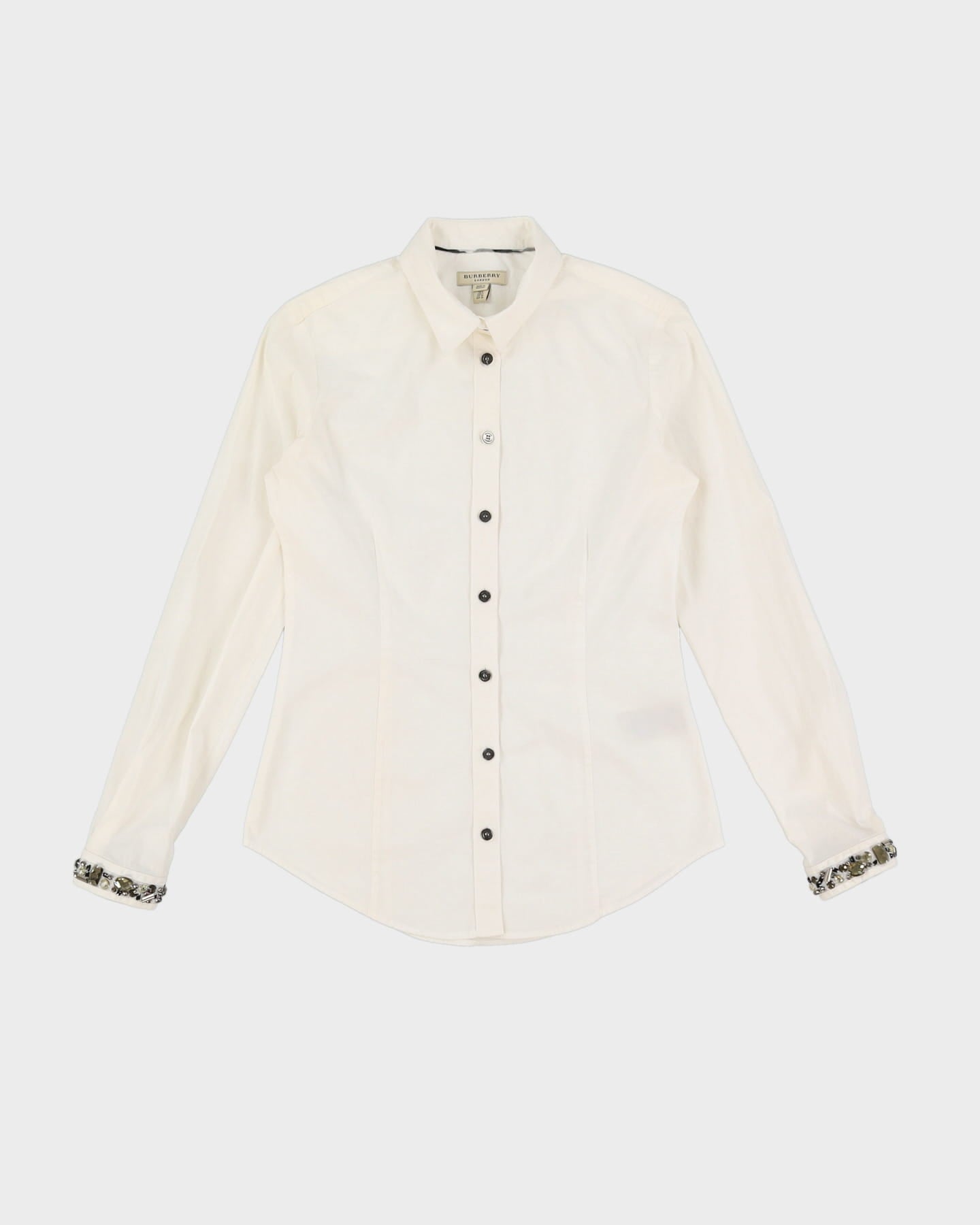 Burberry London White Sequin Detailed Blouse - XS