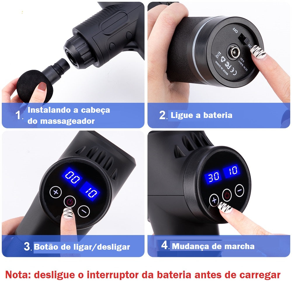 Massageador Muscular Elétrico Profissional Portátil