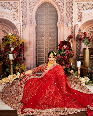 red wedding lehenga/lengha