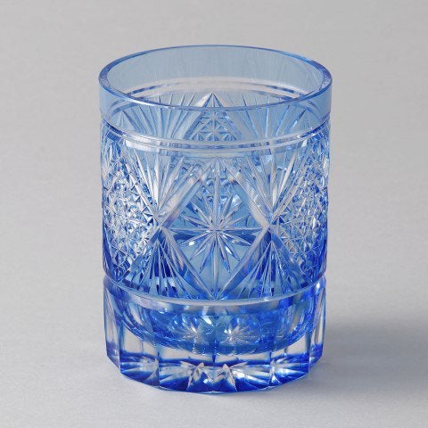 クリスタル江戸切子 オールド 青2 Kimoto Glass Tokyo