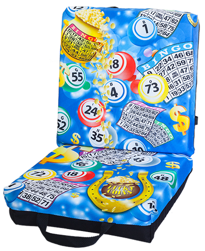 Folding Dual Patterned Foam Bingo Hall Game Seat Cushion Double