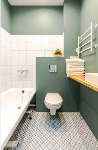 Le charme réconfortant de l'esprit provençal : décorer ses wc avec carreaux de ciment et vert olive