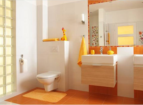 Idée déco : les toilettes seventies, de la couleur pour faire une déco des WC gaie et pimentée