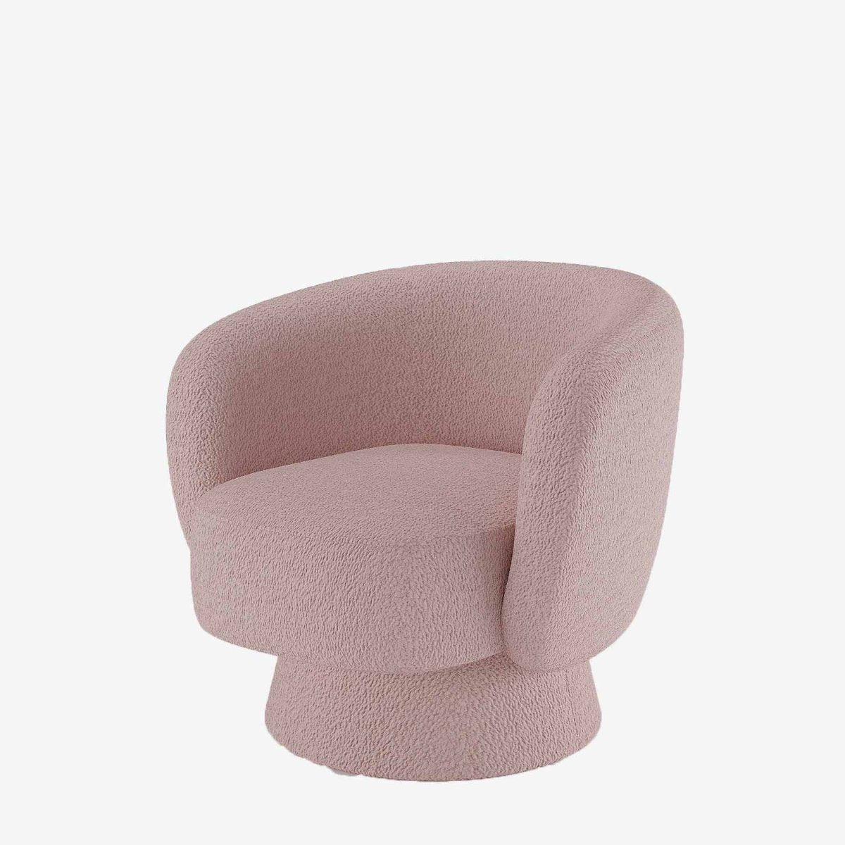 fauteuil pivotant tissu bouclé rose salma