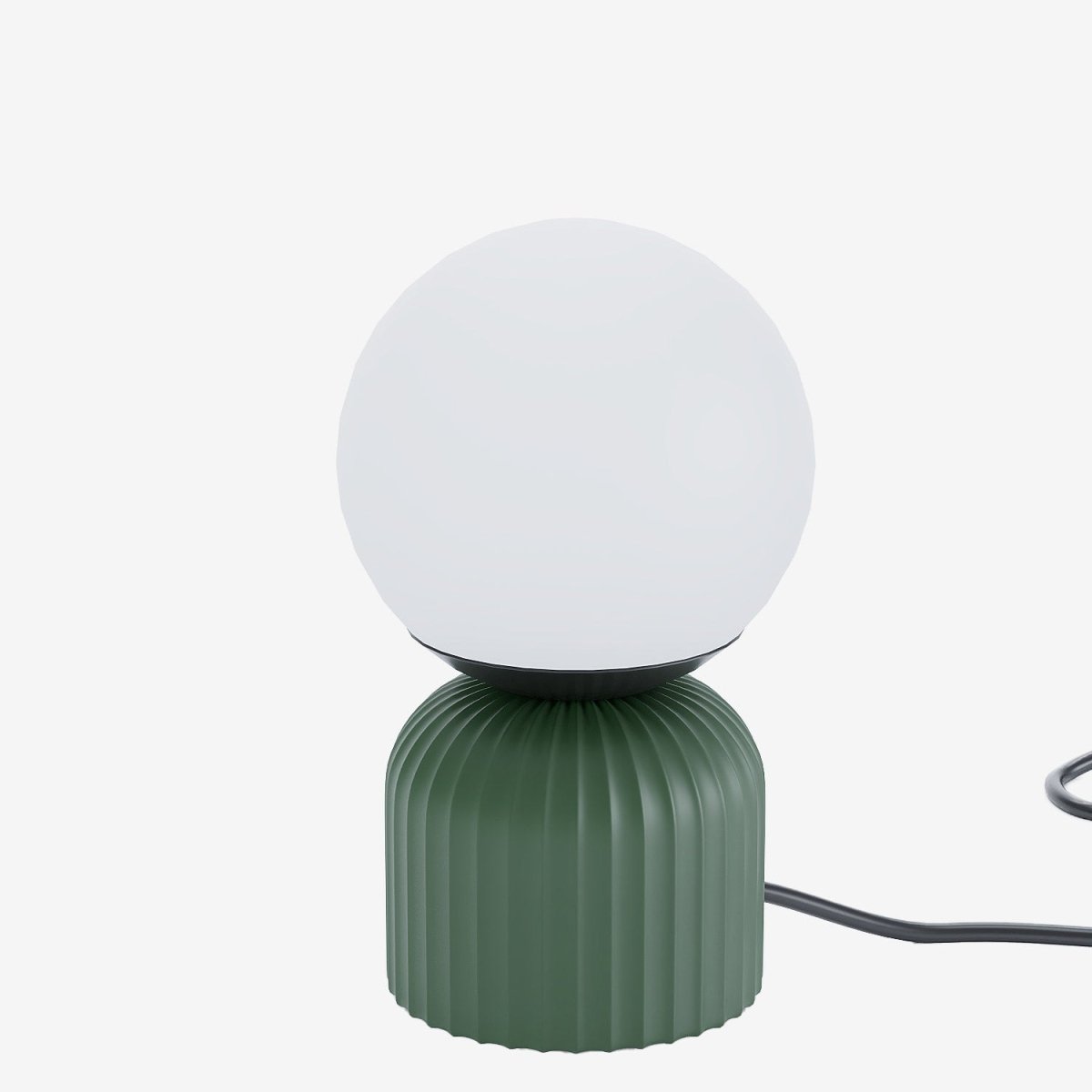 lampe à poser en céramique verte et globe en verre renoir
