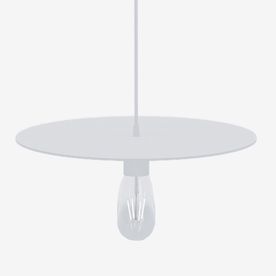luminaire suspension circulaire en métal blanc molière