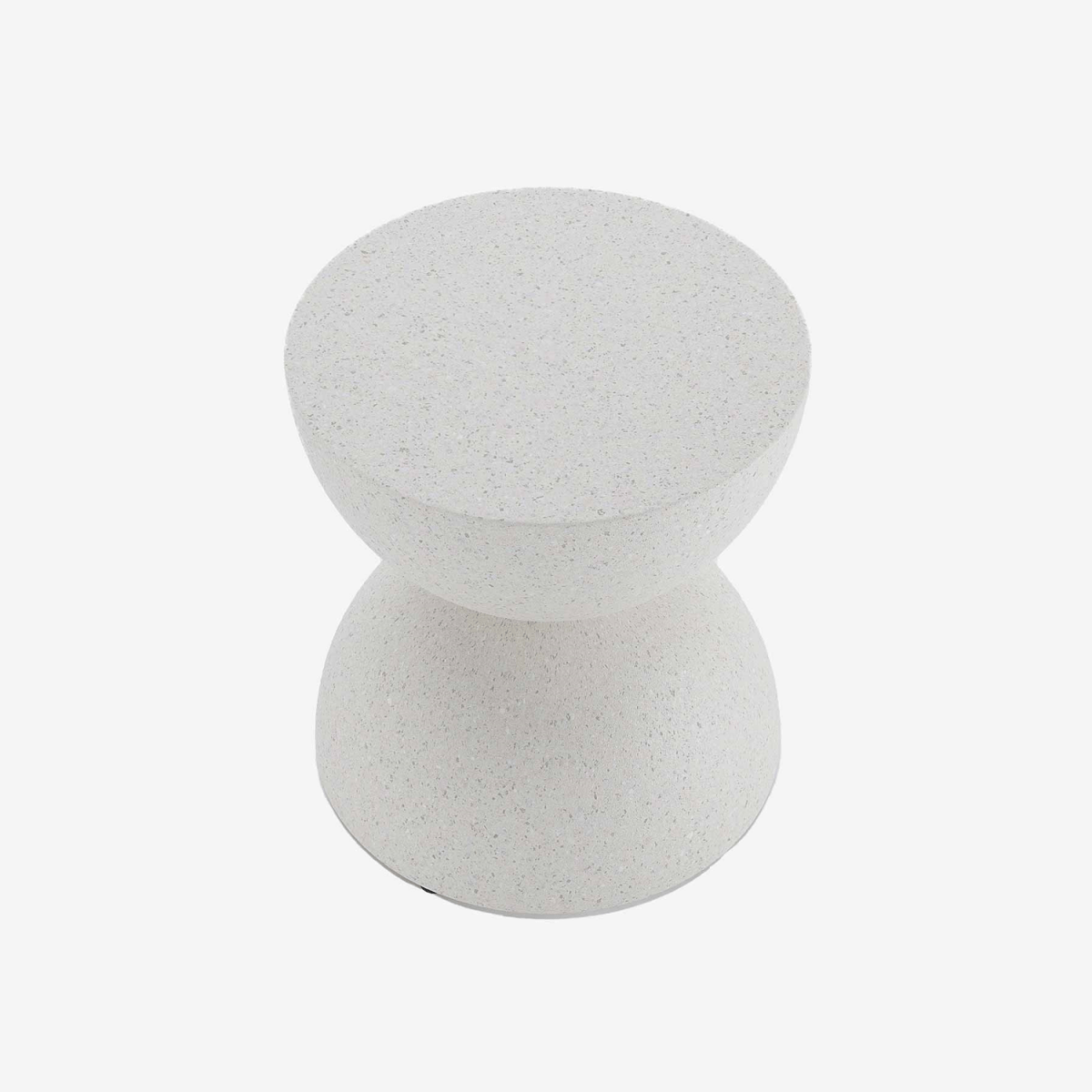table d’appoint ronde design en magnésie moucheté crème bergamote