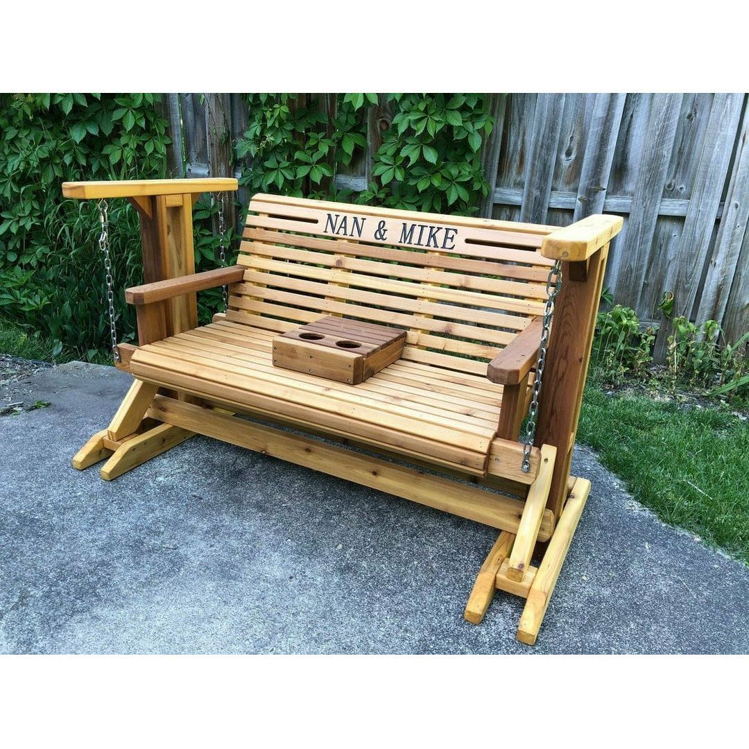 wood rollback glider bench