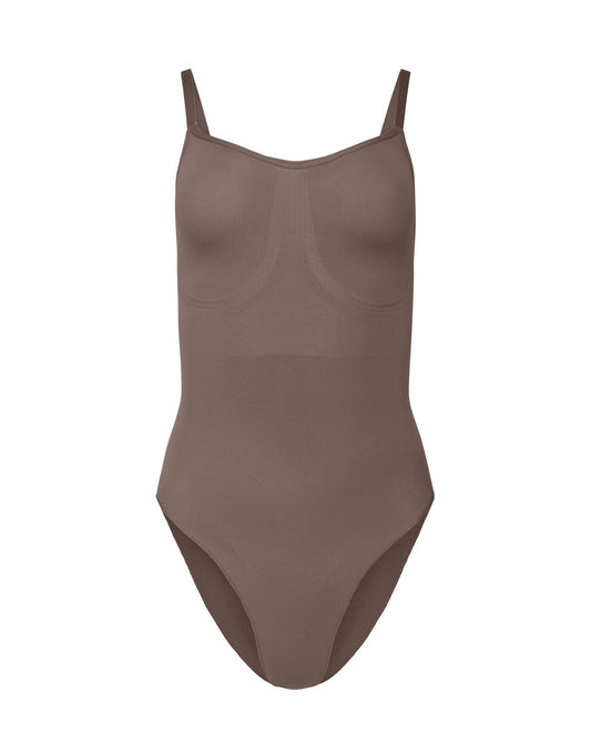 Analise Dark Brown Plus High Compression Underbust Bodysuit, 4X