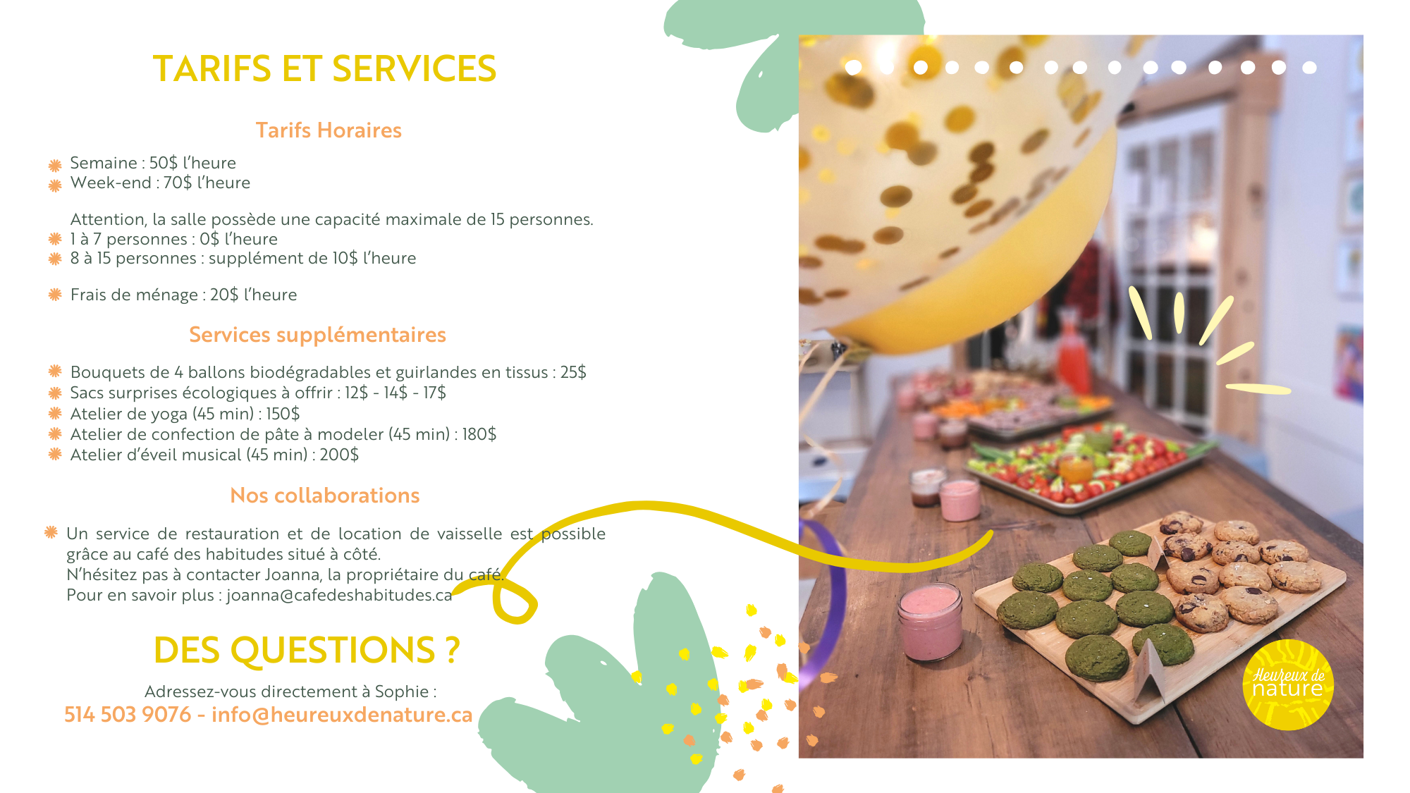 Service de location pour fête d'anniversaire